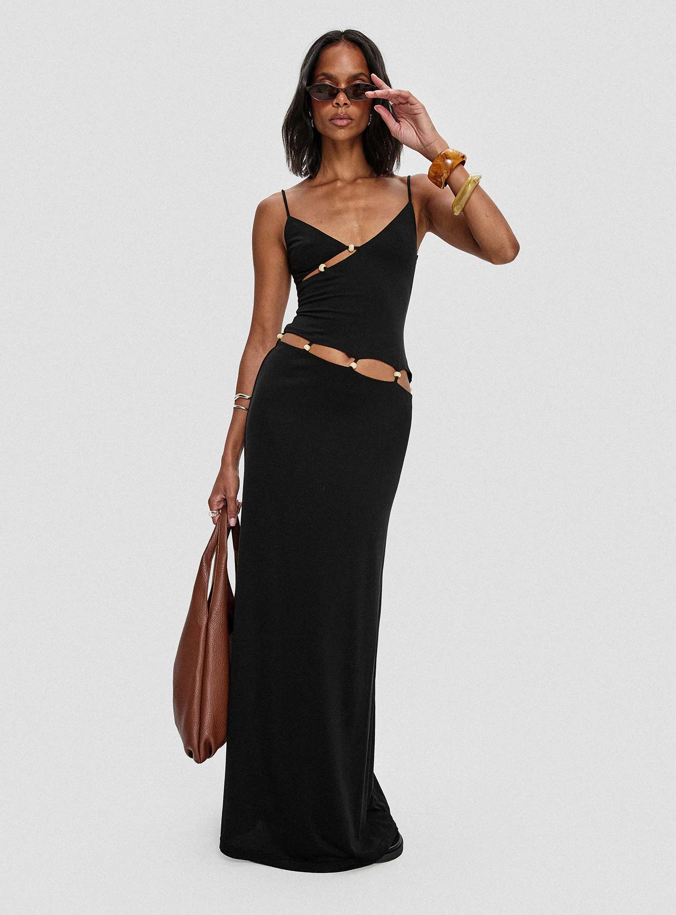 Allspice Beaded Maxi Dress Black、mySite、solidvoid