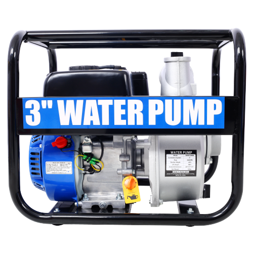 Semi Trash Pump 3 inch, 209cc 7HP 4 stroke OHV ENGINE, Gas Powered Semi Trash Water Pump 50 ft Discharge Hose, 12 ft Suction Hose with Complete Fittings,EPA compliant、、eastwooduniform
