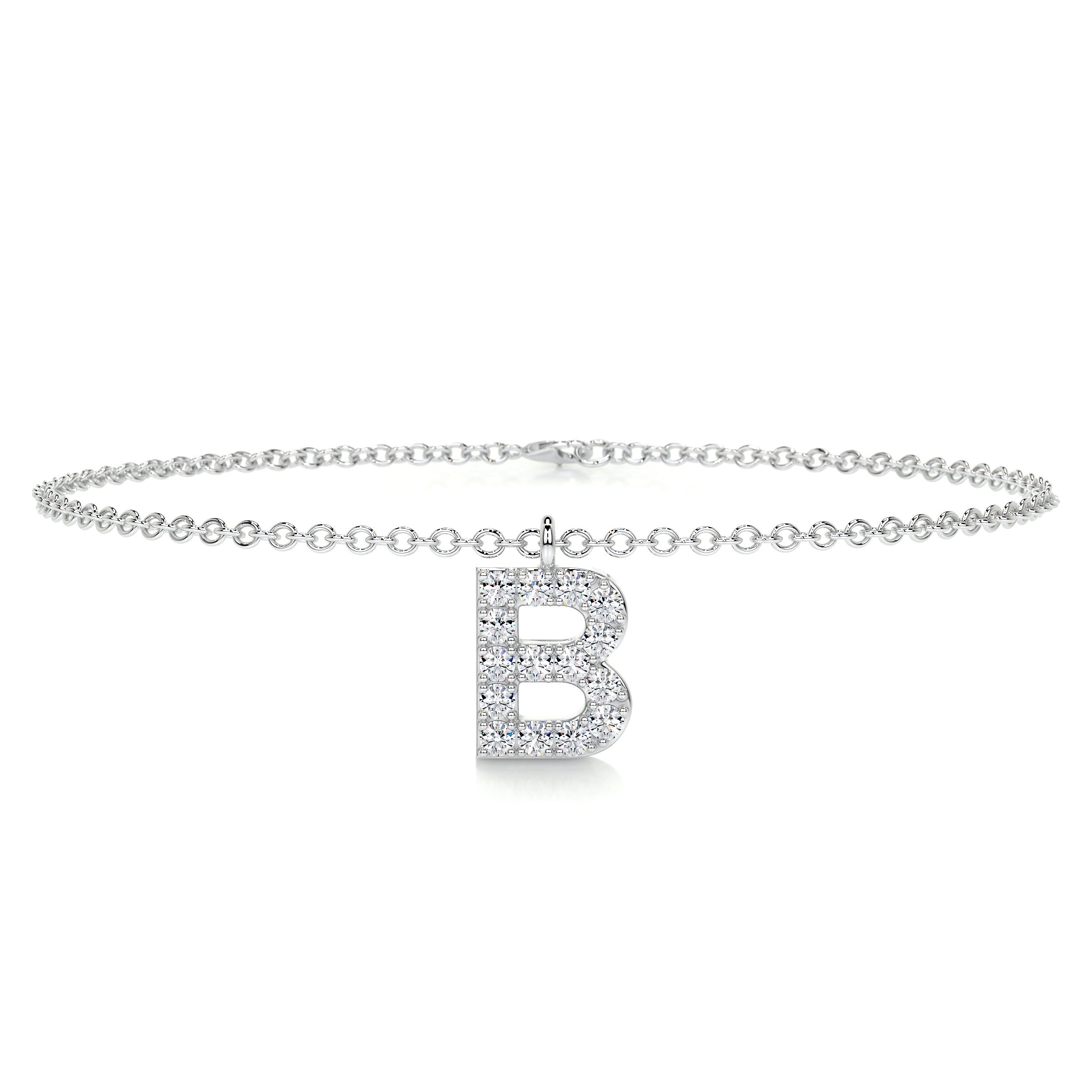 Barbara Letter Diamonds Bracelet (0.15 Carat) -14K White Gold、mySite、hinf8tx79