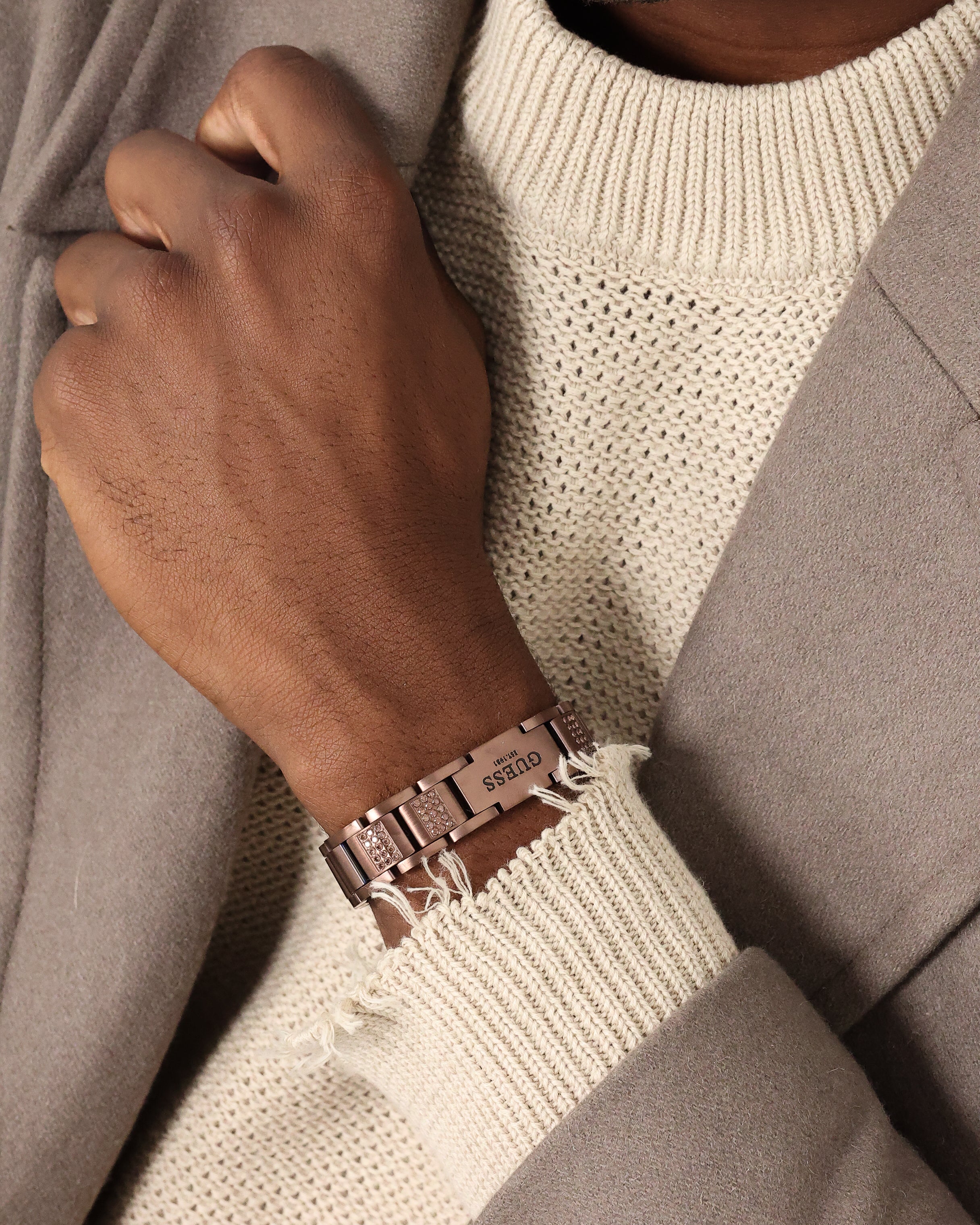 Guess Mainline Frontier 15mm Bracelet Chocolate Brown、mySite、zt4zffjzw