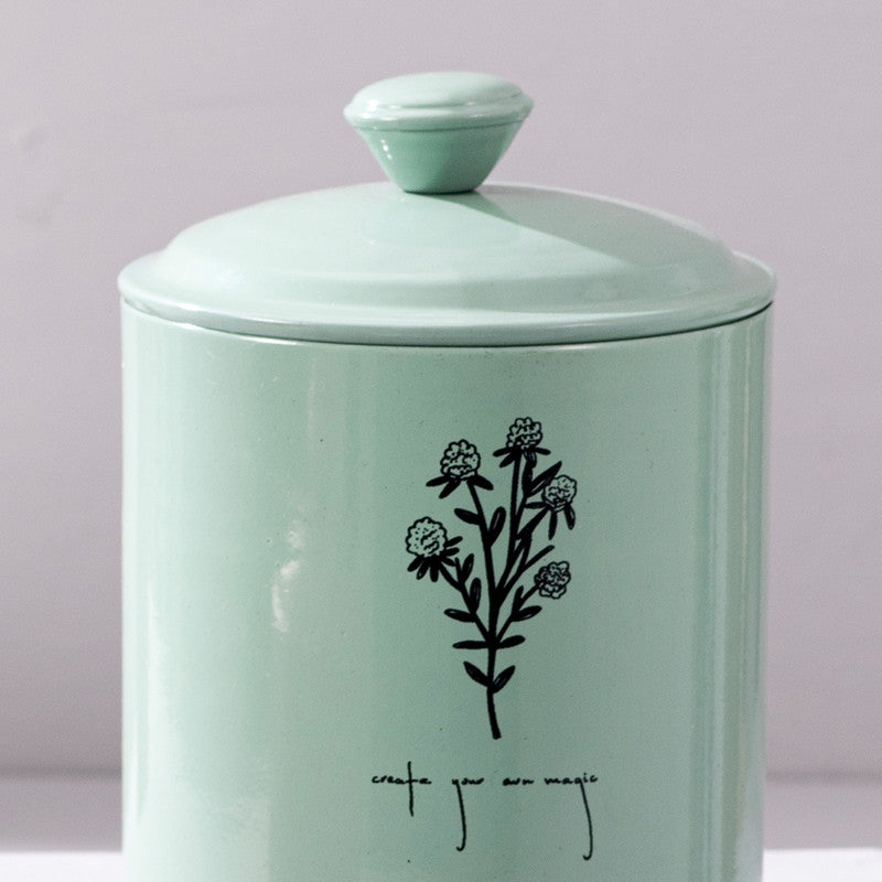 Stainless Steel Floral Jar Canister Set | Green | Set of 2、mySite、camillekostekn