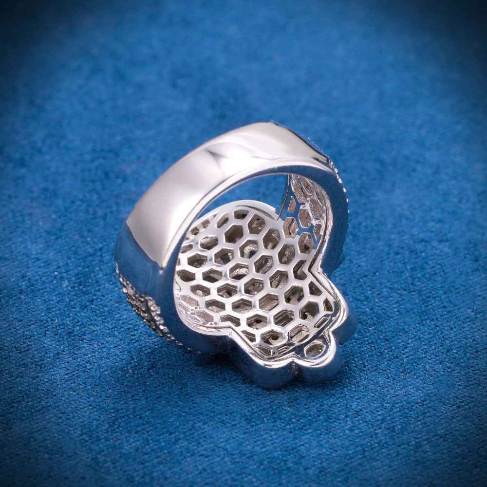 Moissanite Baguette Hamsa Hand Ring 14K White Gold、mySite、hinf8tx79