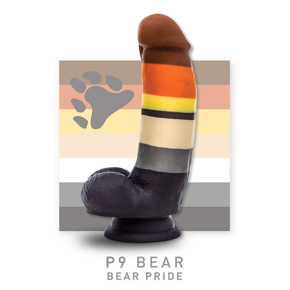 Avant By Blush® | Pride Bear P9: Artisan 8 Inch Dildo with Suction Cup Base - Elegantly Made with Smooth Ultrasilk® Purio™ Silicone、mySite、bottomscart