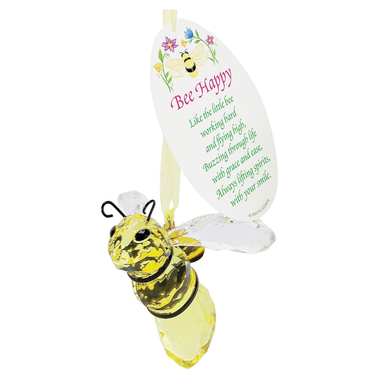Bee Happy Inspirational Bee Ornament Gift with Message、mySite、g9winljtr