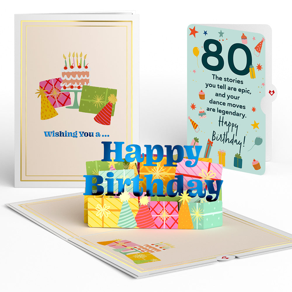 Wishing You a Happy 80th Birthday Pop-Up Card and Sentiment Set、mySite、solidvoid