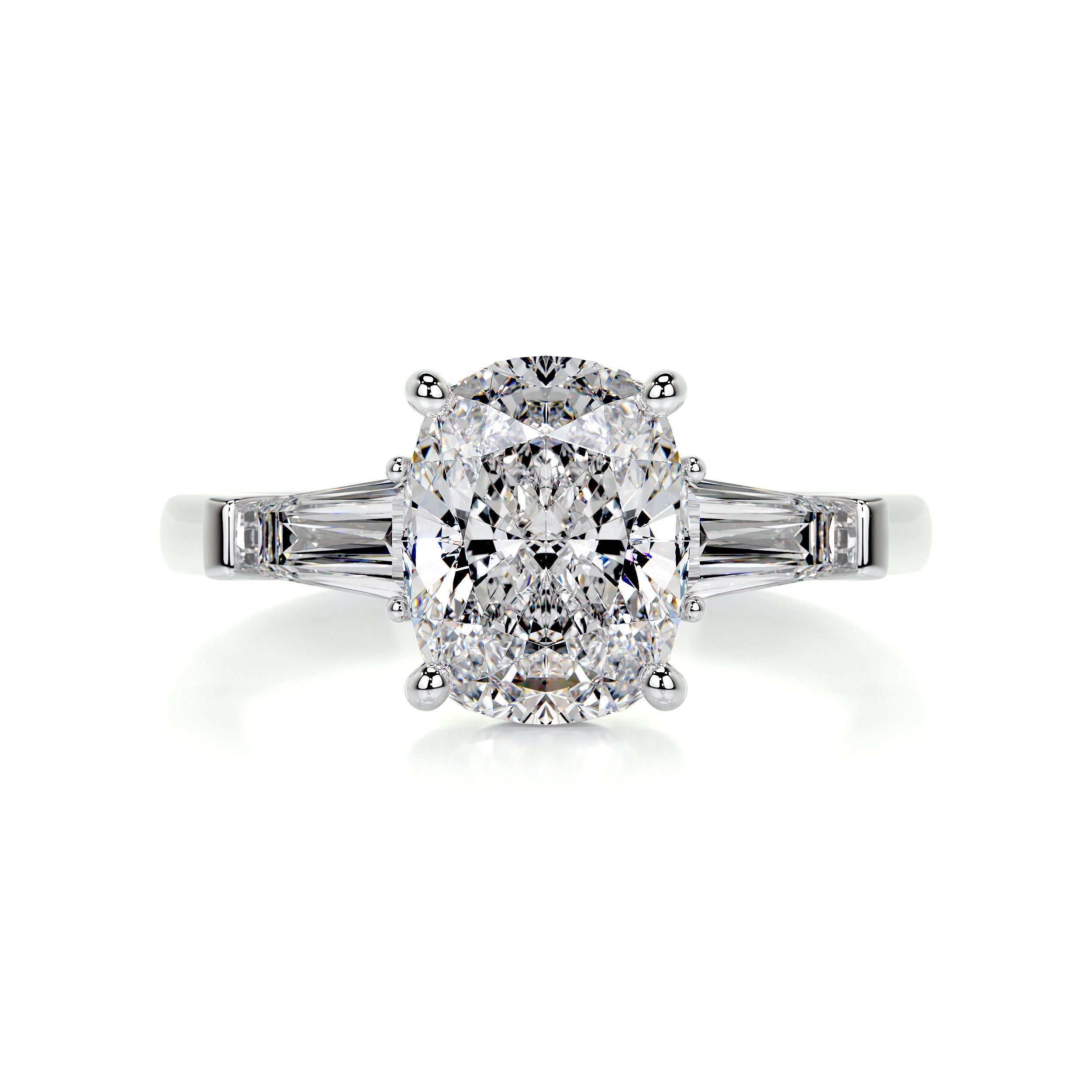 Sylvia Moissanite & Diamond Ring -14K White Gold (RTS)、mySite、hinf8tx79