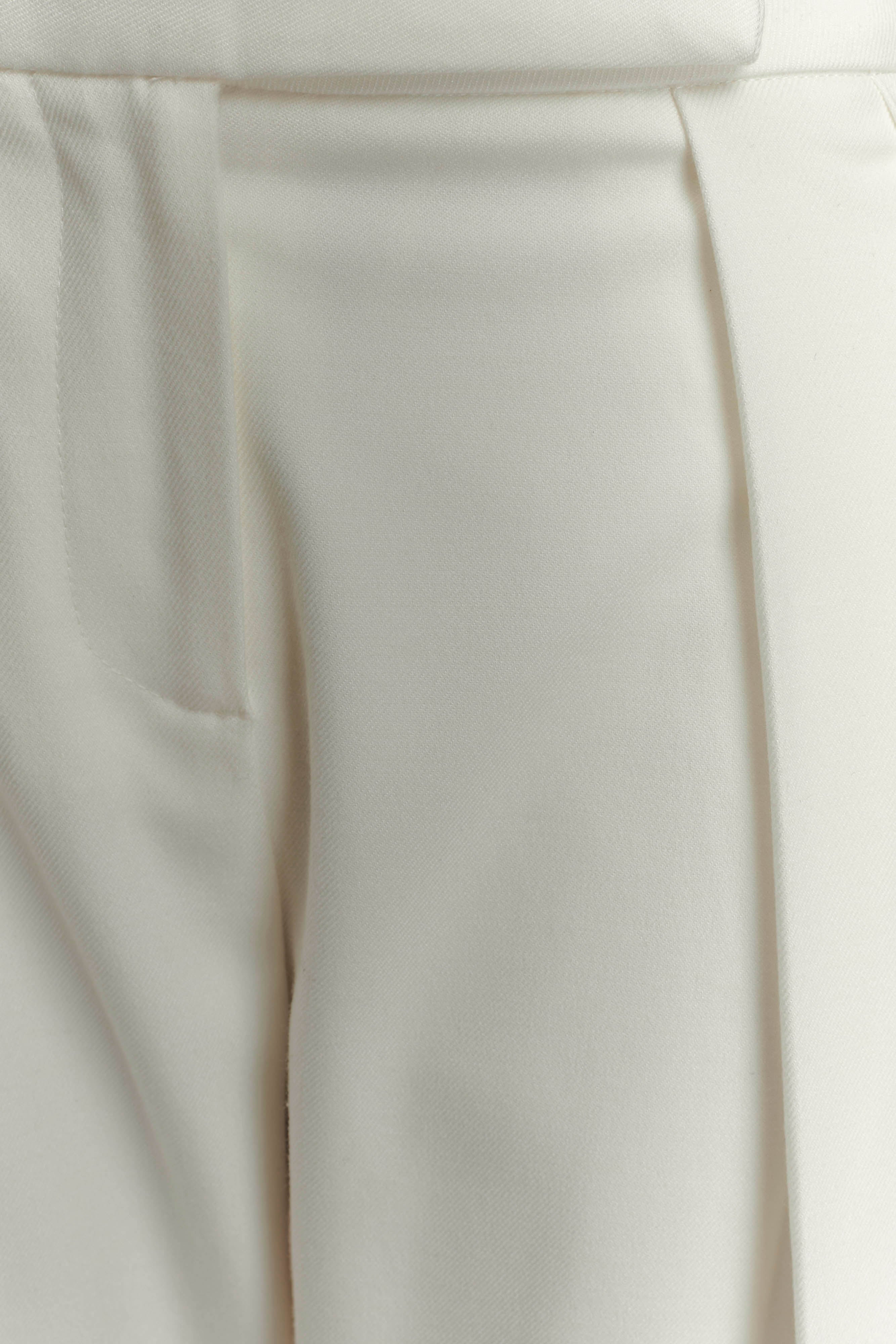 Penelope Pleated High Waisted Pants - Ivory、mySite、solidvoid