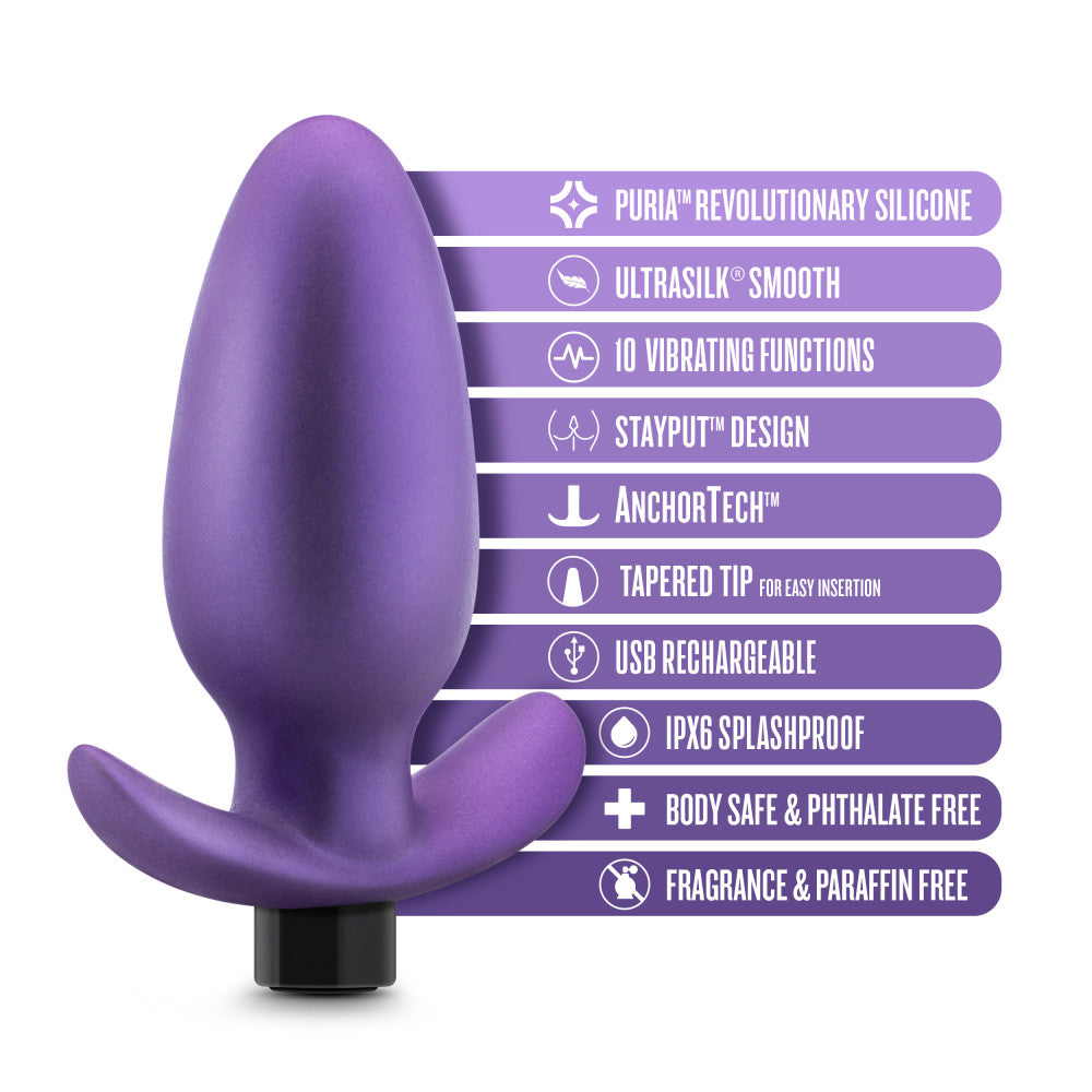 Anal Adventures Matrix By Blush® | Excelsior Plug: Tapered Tip Widens For Filling Sensations in Astro Violet | With Stayput™ Technology & AnchorTech™ Base、mySite、bottomscart