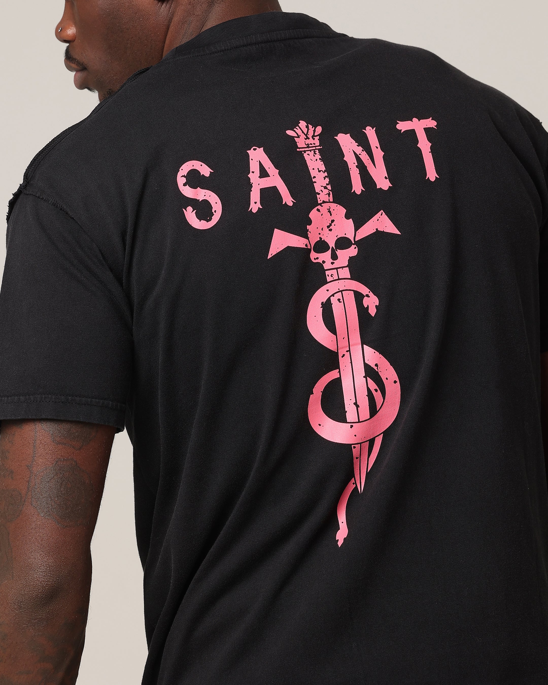 Saint Morta Daggers Lafayette T-Shirt Vintage Black/Pink、mySite、zt4zffjzw