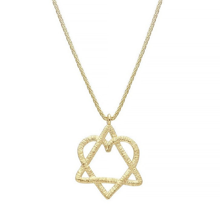 Star of David and Heart Necklace by Israel Museum - 14k Gold、mySite、topwebapps