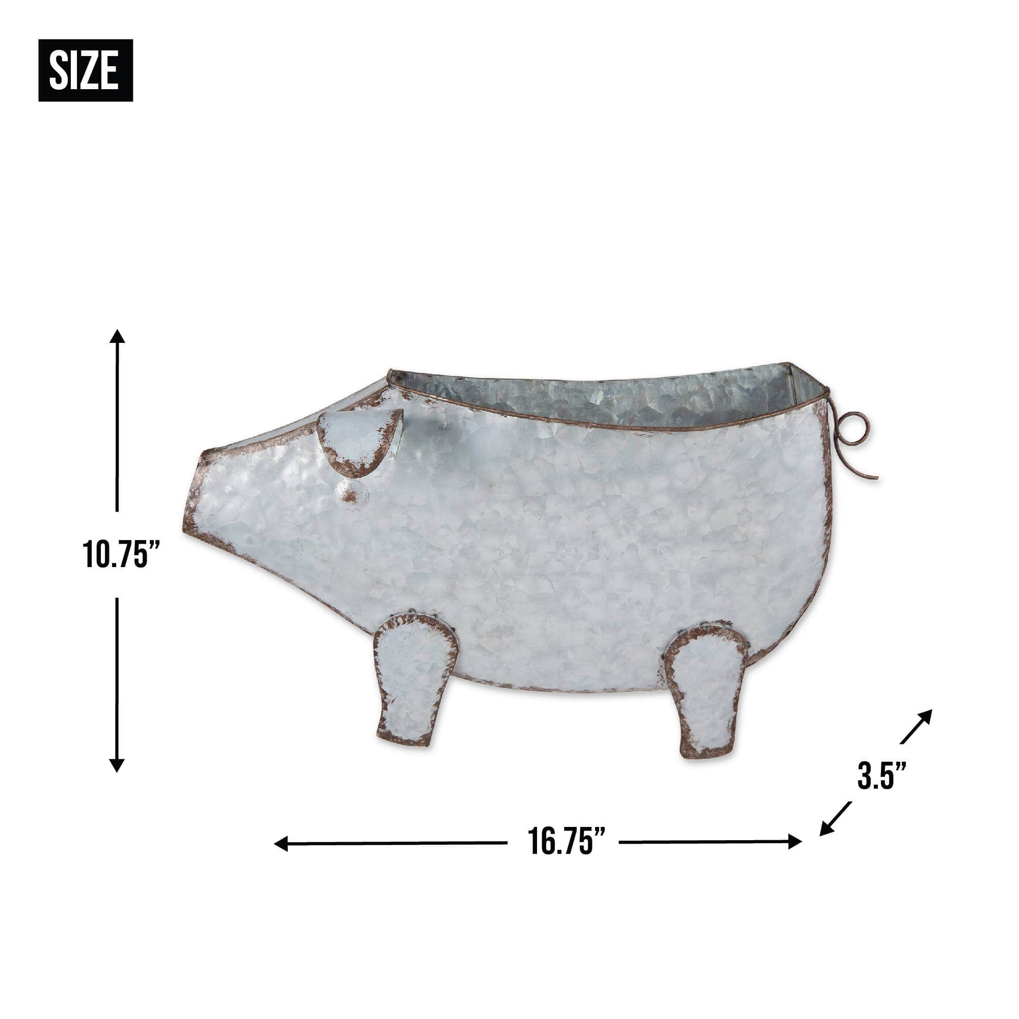 Pig Galvanized Wall Planter、mySite、g9winljtr