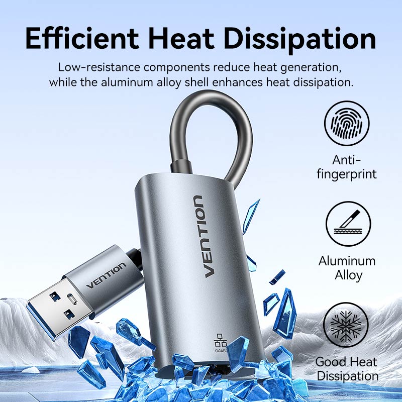 Vention USB-A to Gigabit Ethernet Adapter、mySite、fannypackpong