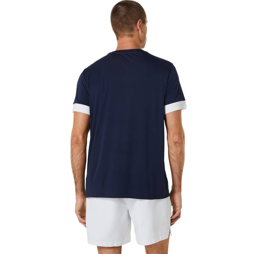 Asics Men's Court Short Sleeved Top (Navy/White)