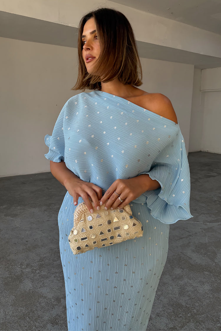 Ice Blue Plisse Tilly Dress、mySite、solidvoid