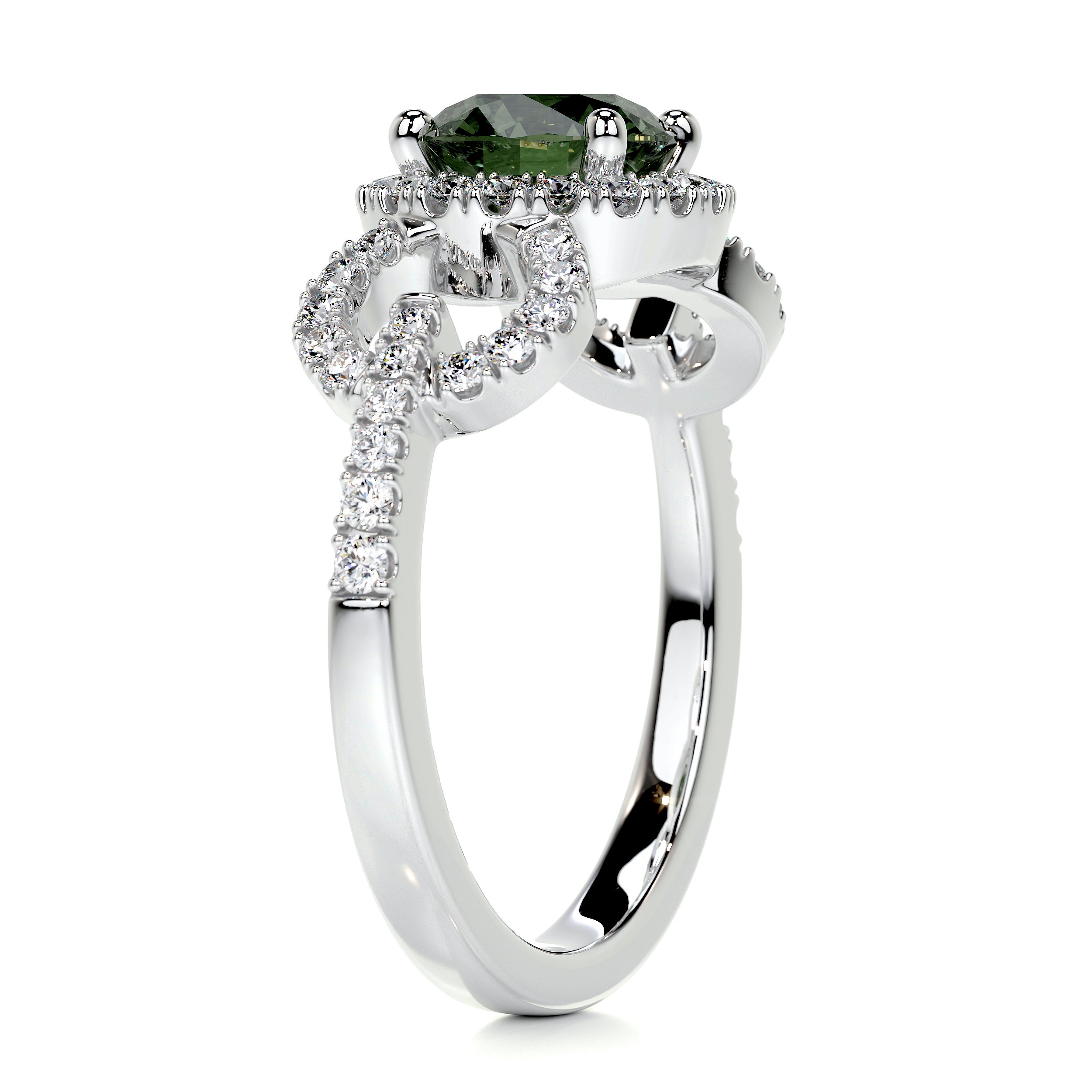 Elize Green Gemstone & Diamonds Ring (1.25 Carat) -Platinum、mySite、hinf8tx79