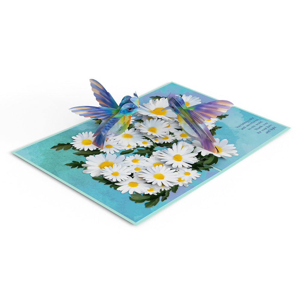 Beloved Grandparents Daisy Patch Hummingbirds Pop-Up Card、mySite、solidvoid