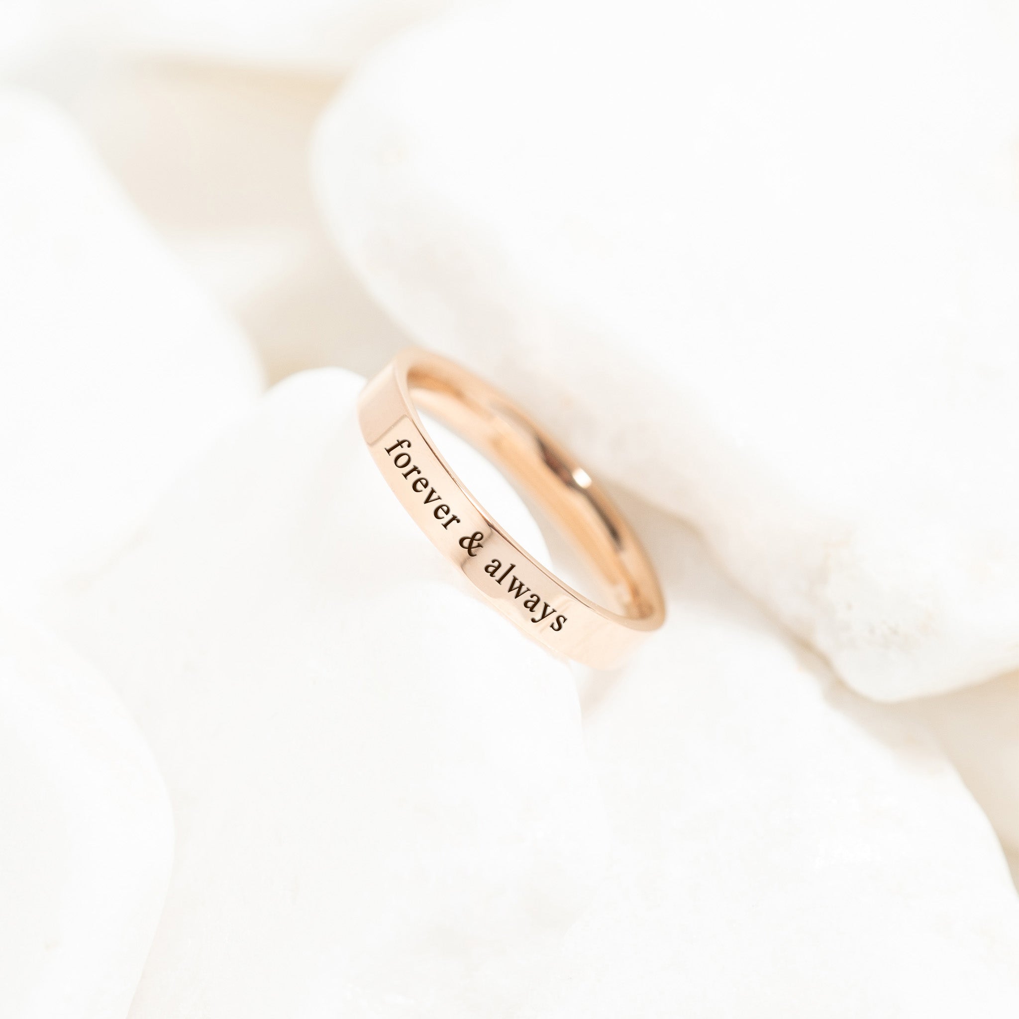18K Rose Gold PVD Stainless Steel Flat Ring / CFR8024、mySite、dreamappss