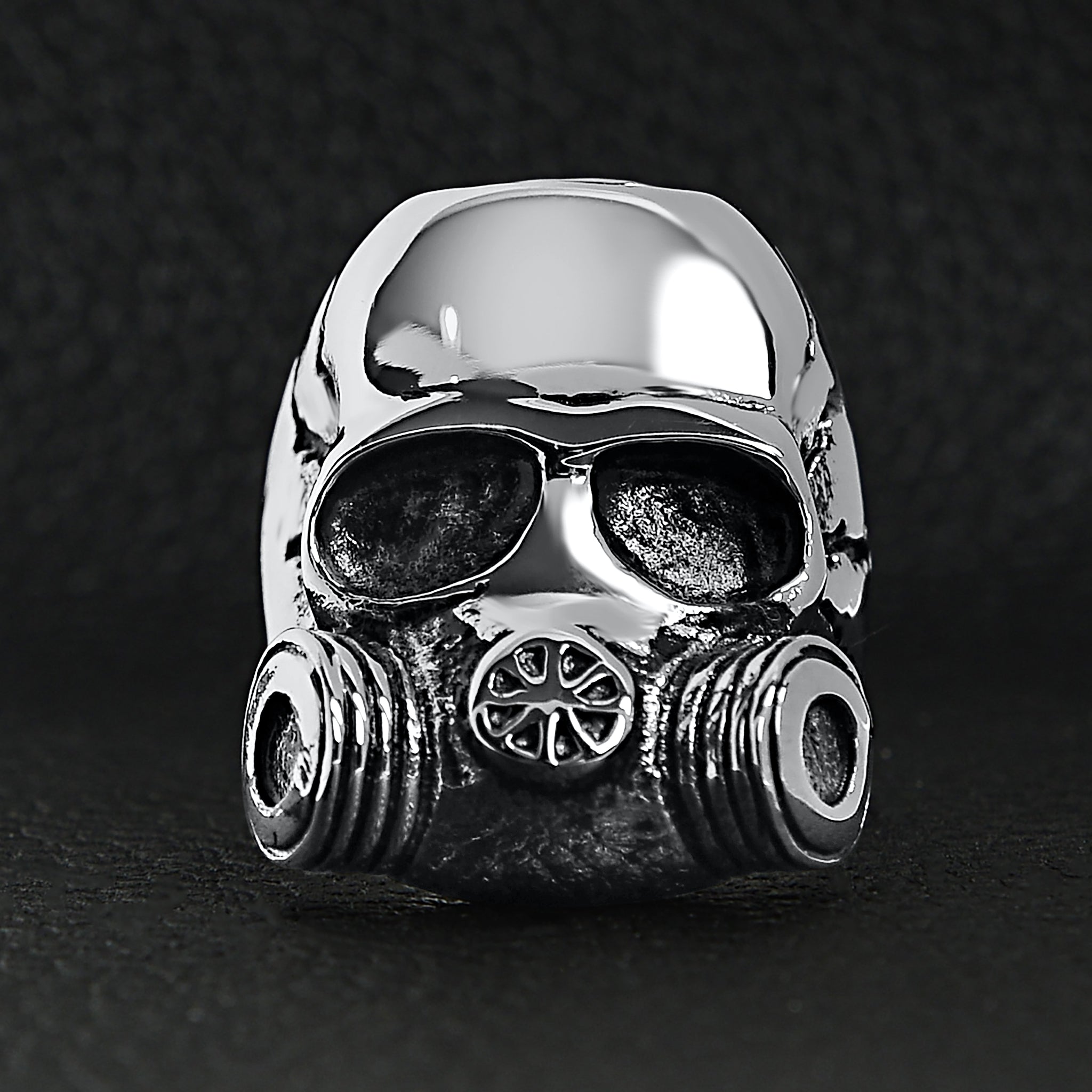 Stainless Steel Gas Mask Skull Ring / SCR4106、mySite、dreamappss