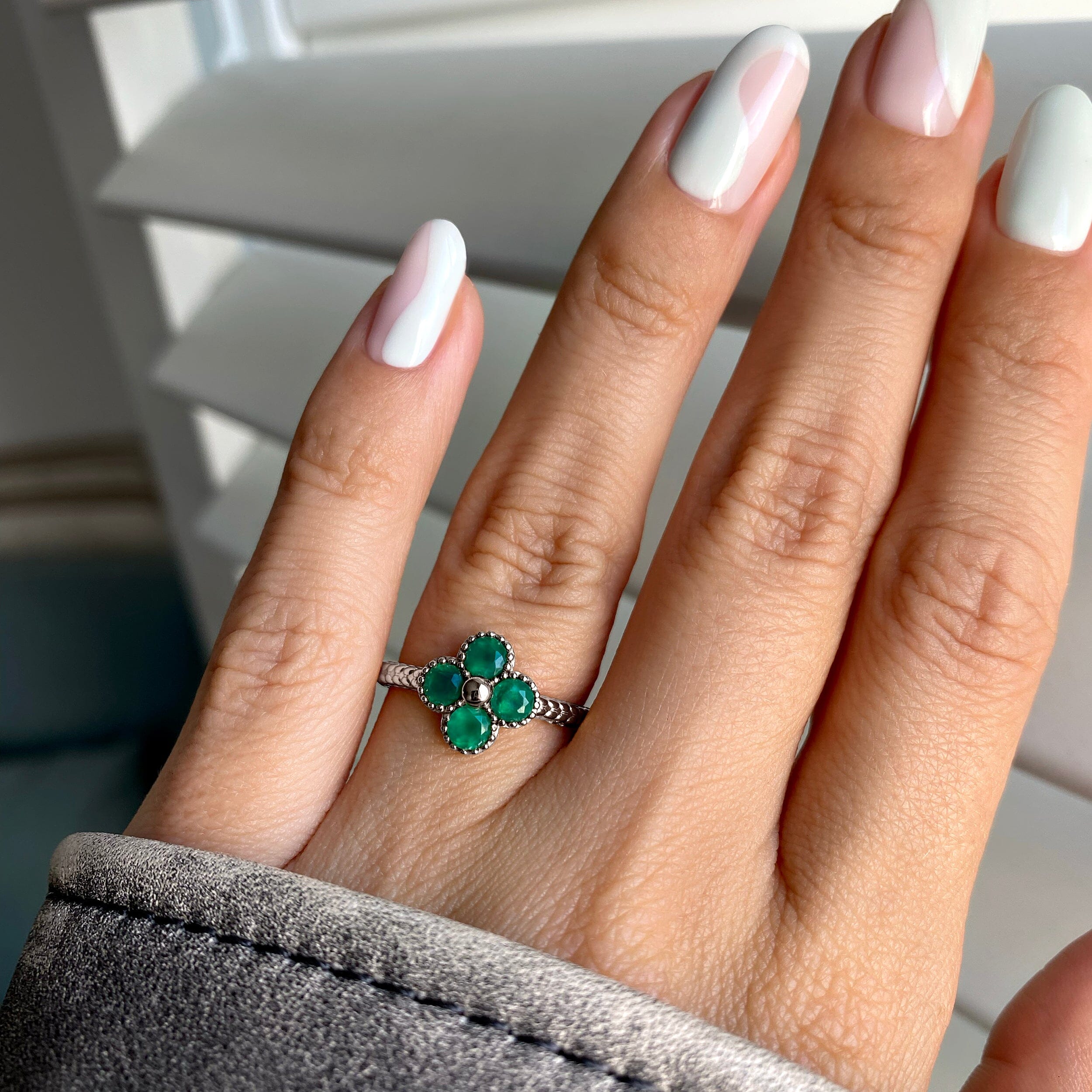 Lucky Me Ring - Green Onyx、mySite、hinf8tx79