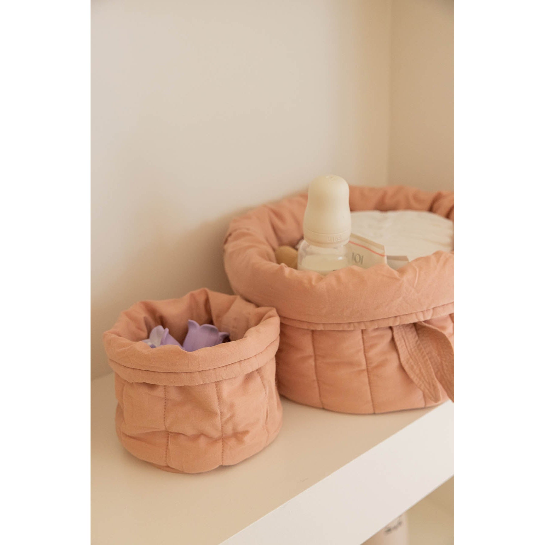 Bambie Vintage Nude Set of Two Quilted Baskets、mySite、gigharbornorthrealestate