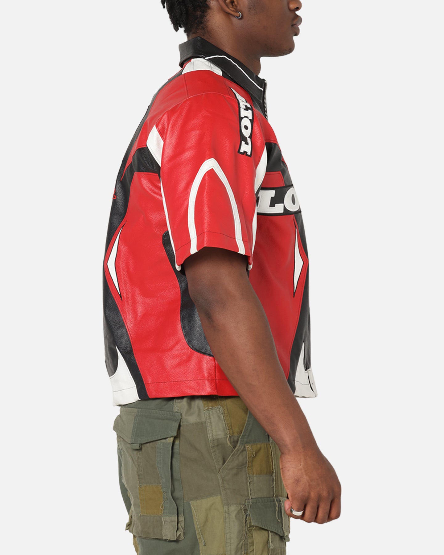 Loiter Racer Vegan Leather Shirt Red/Black、mySite、zt4zffjzw