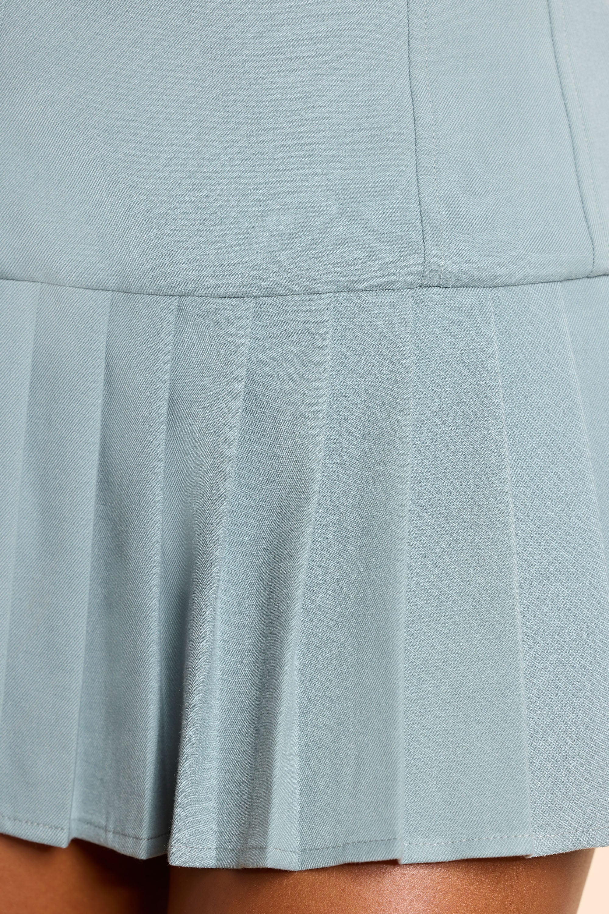 Brushed Twill Drop Waist Kilt Mini Dress in Stone Blue、mySite、solidvoid