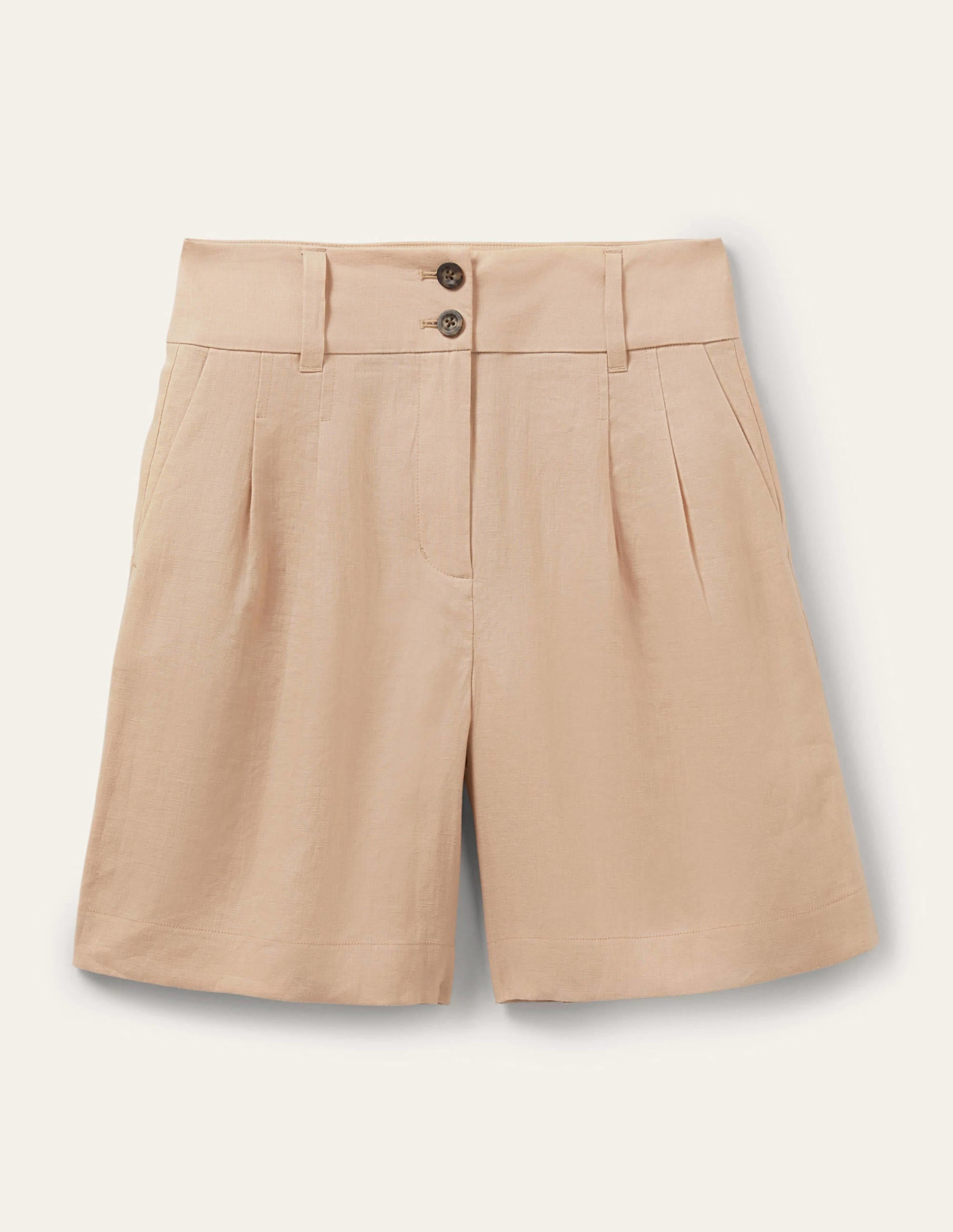  Linen Pleat Shorts-Frappe、mySite、ashleygrahame