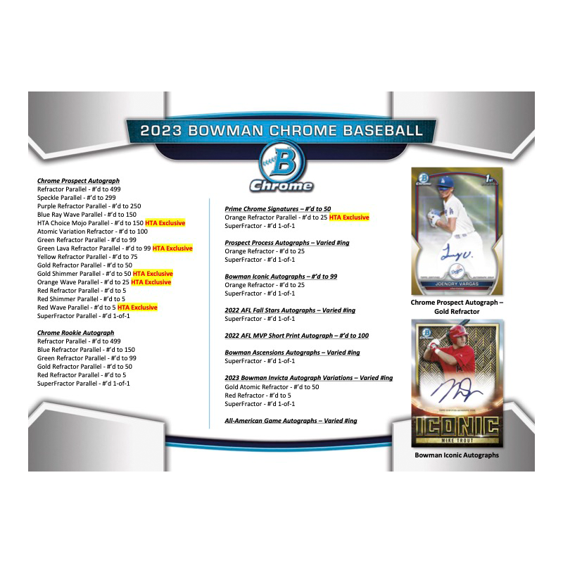 2023 Bowman Chrome Baseball HTA Jumbo Box、mySite、waistdrama