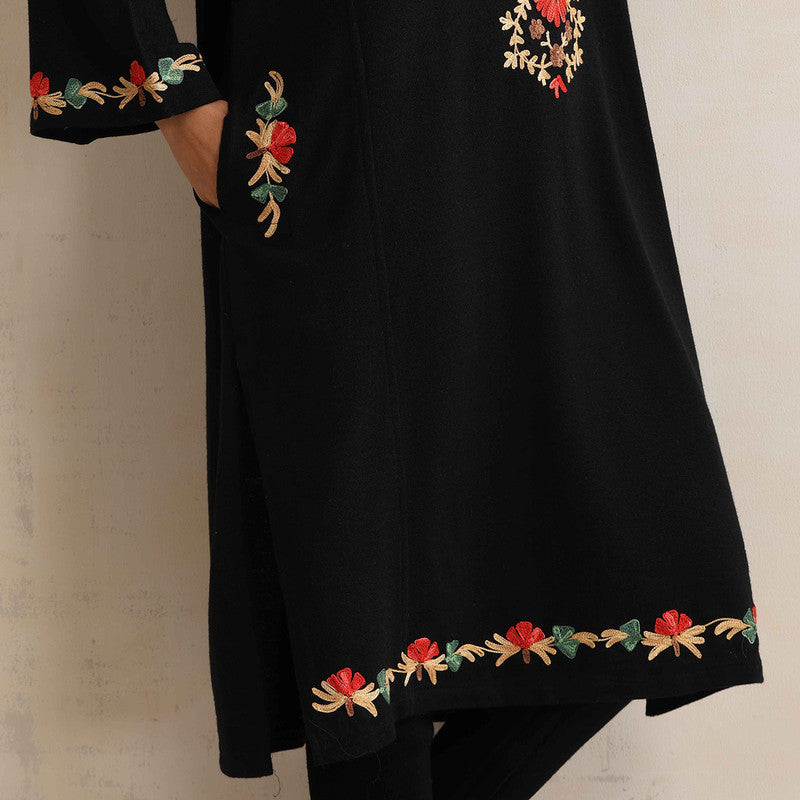 Woolen Kurta For Women | Kashmiri Embroidered | Black、mySite、camillekostekn