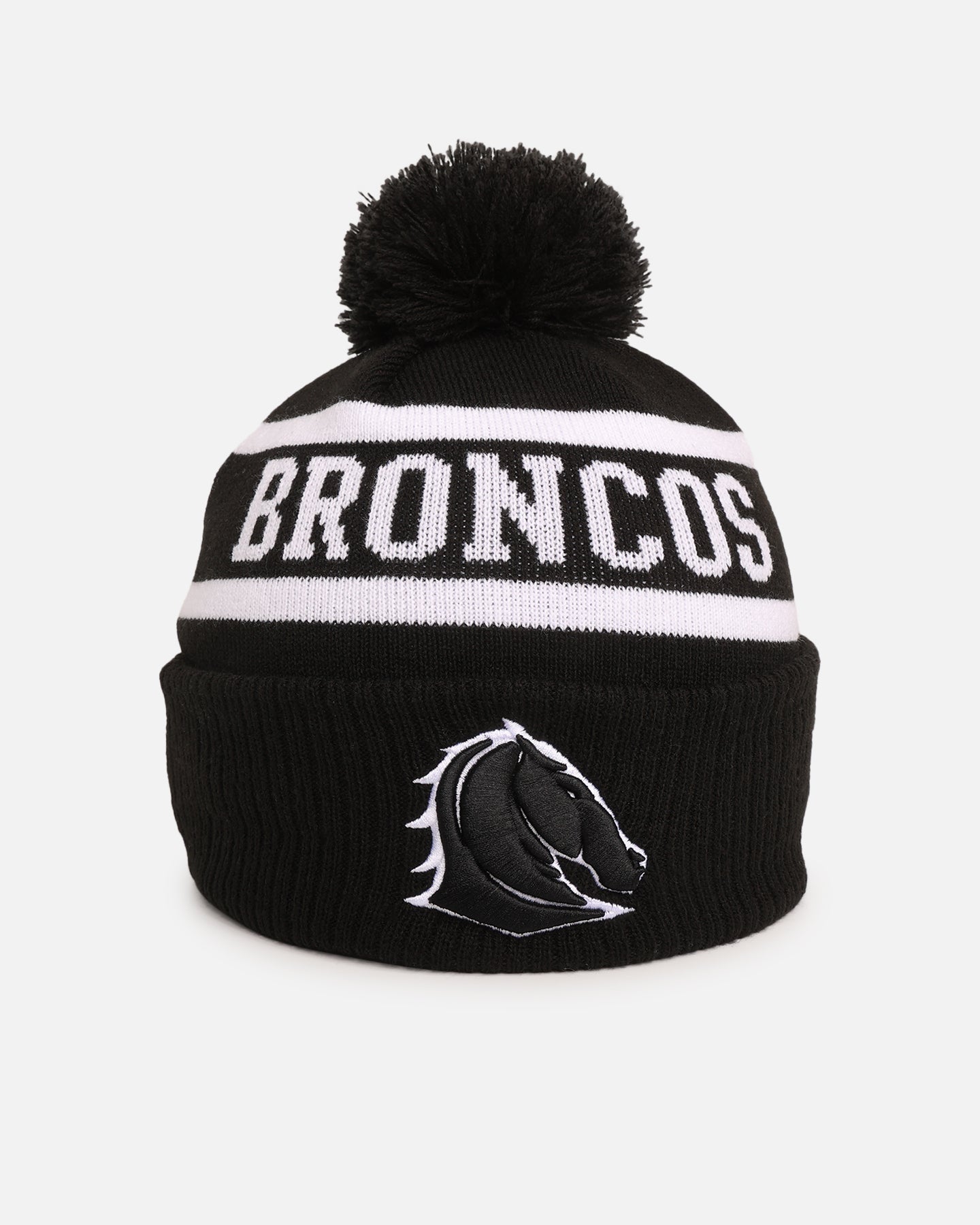 New Era Brisbane Broncos 'NRL Black White Beanies' Knitted Beanie Black、mySite、zt4zffjzw