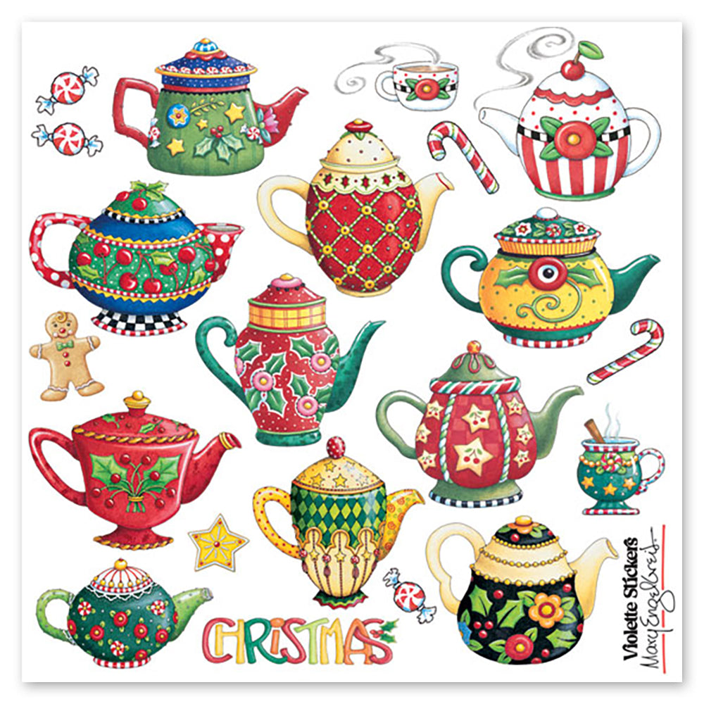  Mary Engelbreit's Christmas Teapots Stickers、mySite、ghnorth