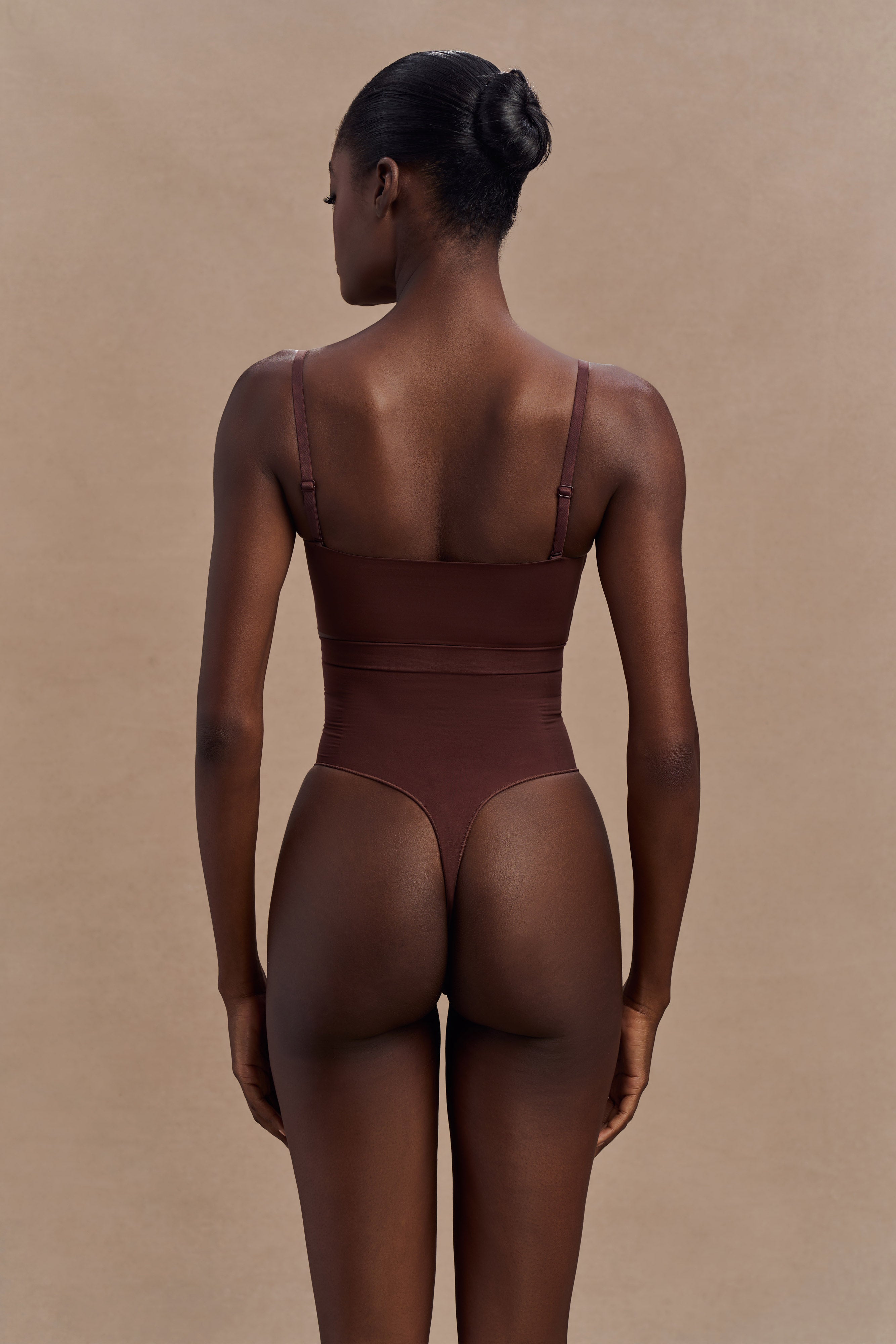 Saria High Waist Shapewear Briefs - Espresso、mySite、solidvoid