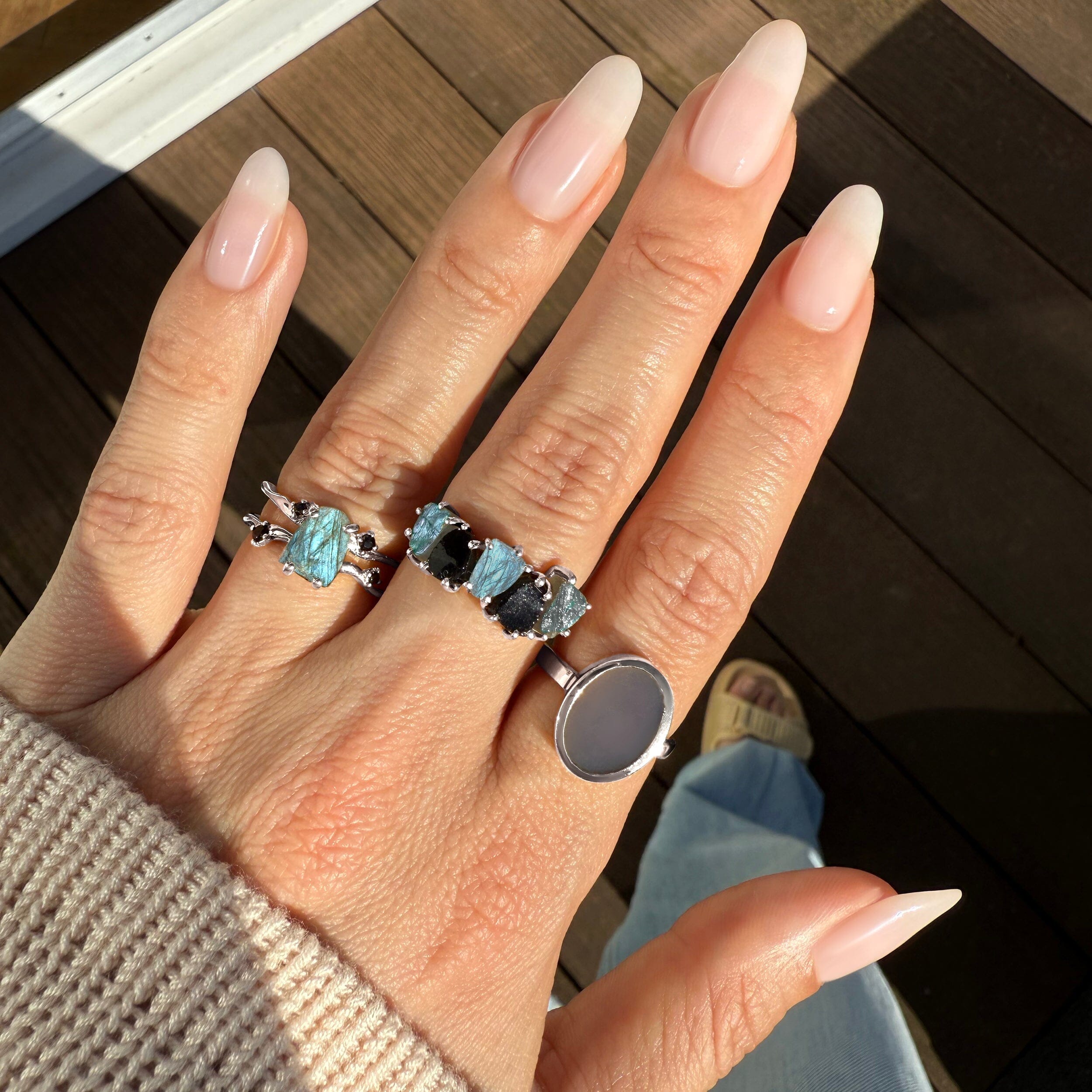 Crystal Ring - Enfolded Grey Agate、mySite、hinf8tx79