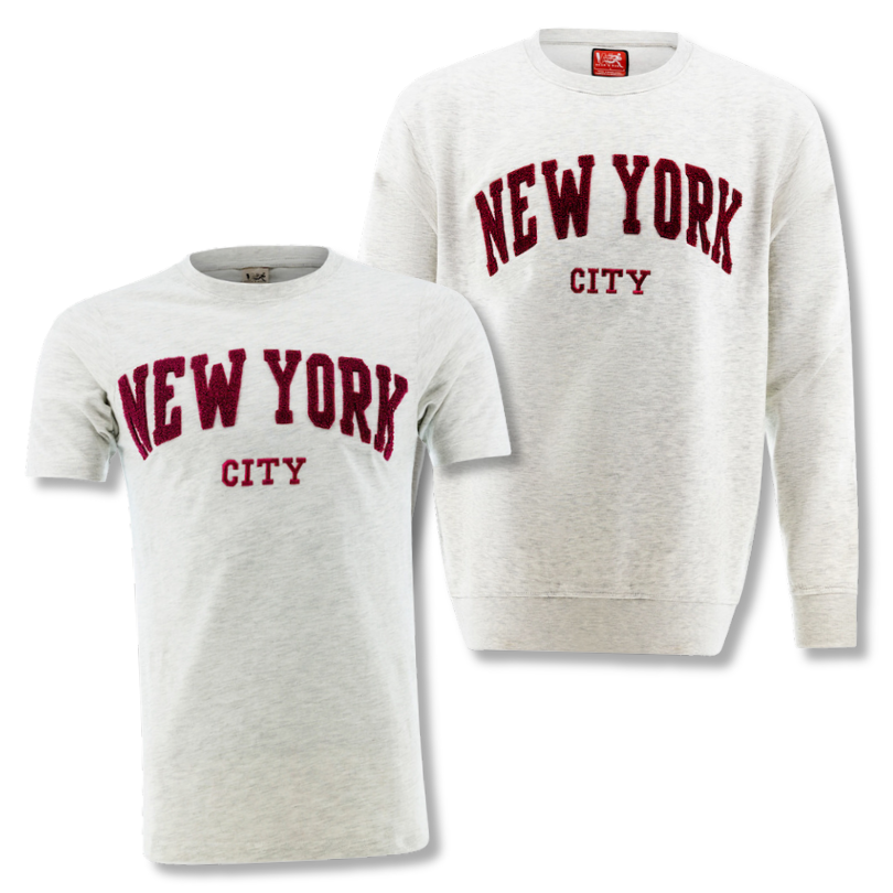 NEW YORK CITY Chenille Applique Shirt & Pullover Bundle (4 Colors)、mySite、vikingsvslions