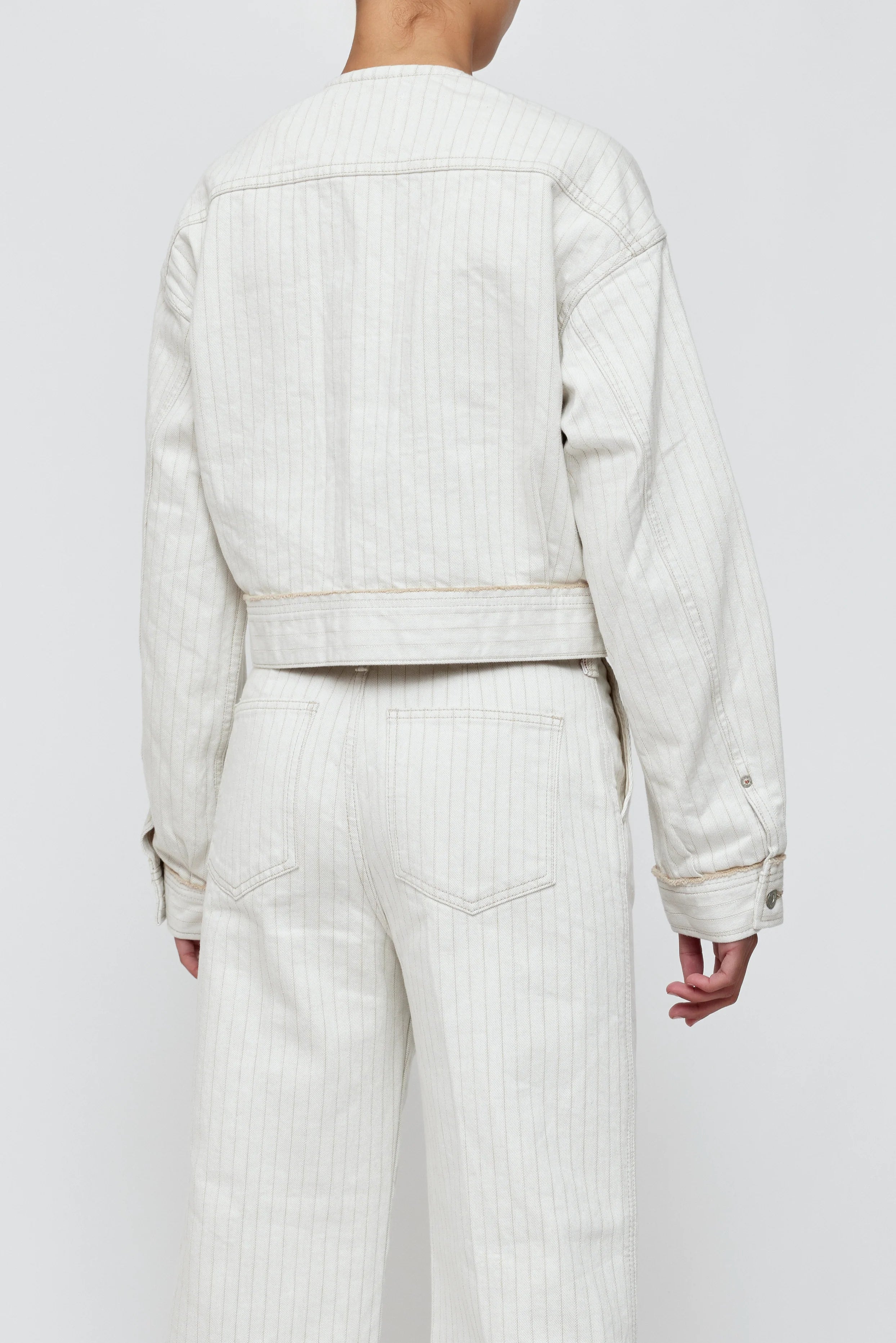 Moussy Vintage Fords No Collar Cropped Jacket、mySite、noshort