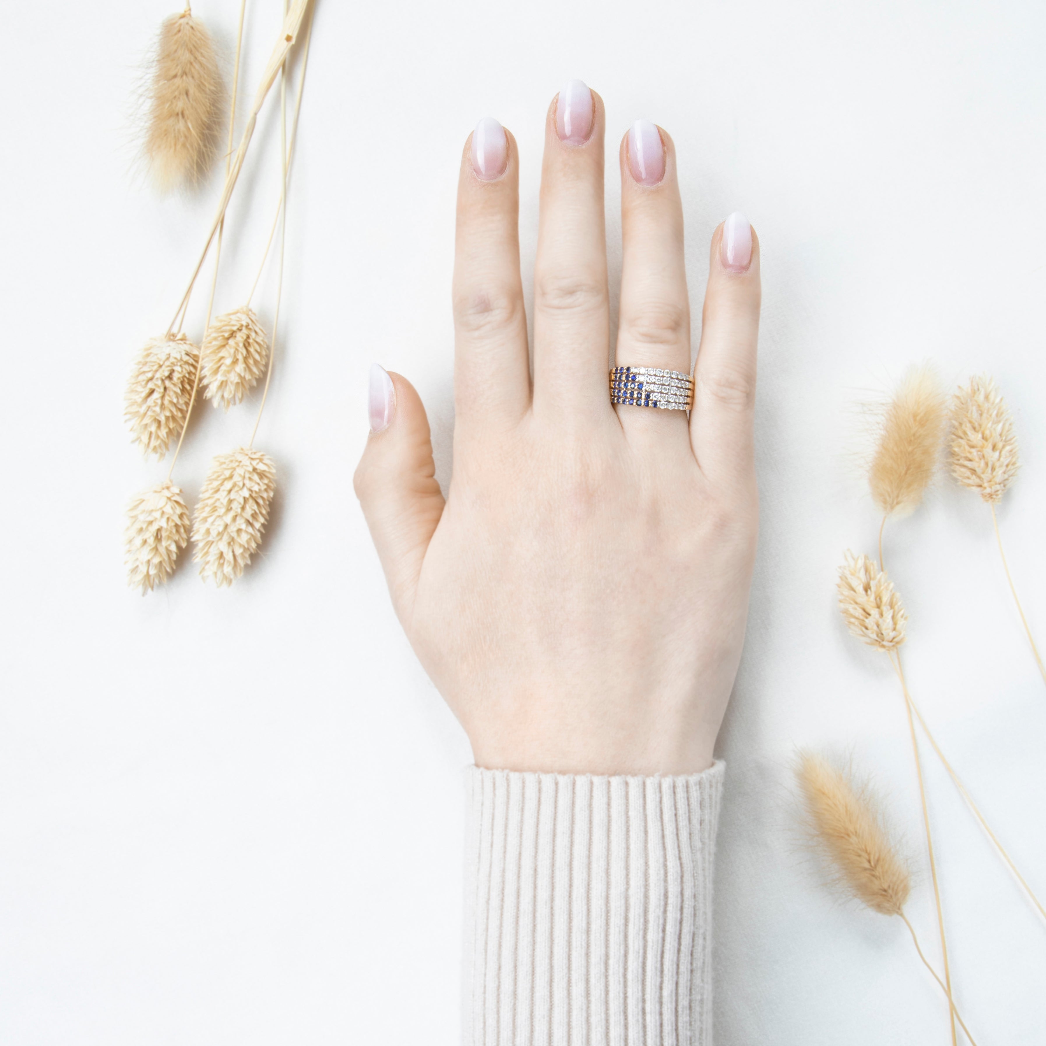 Vintage 14k Yellow Gold Sapphire .48cttw Diamond Sparkling Geometric Band Ring、mySite、hinf8tx79