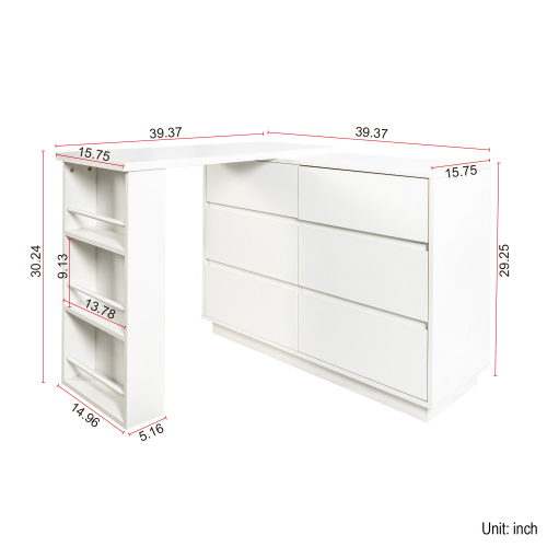 Home Office Computer Desk with Hutch, Antiqued White finish、、casual