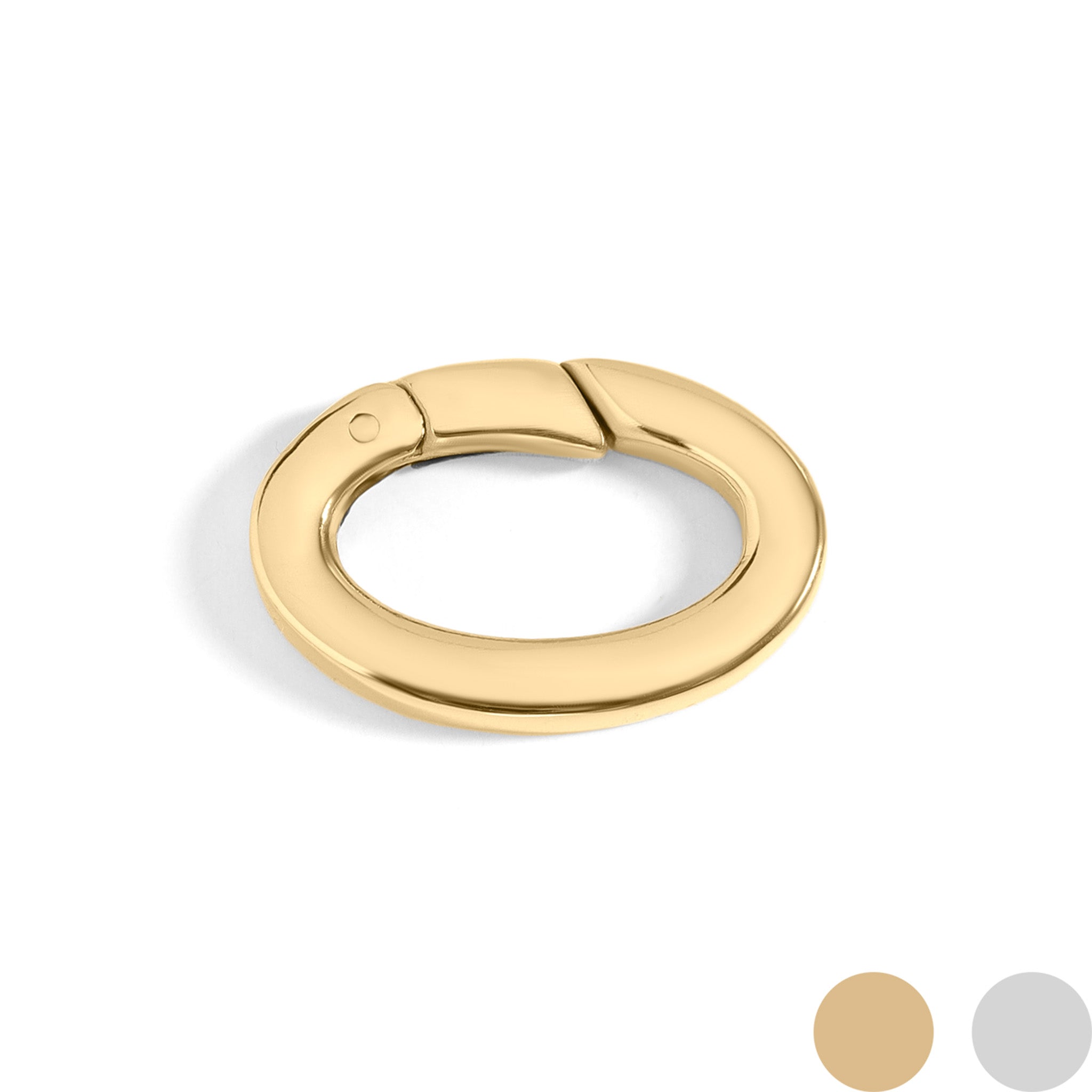 18K Gold PVD Stainless Steel Flat Oval Carabiner / ENC0038、mySite、dreamappss