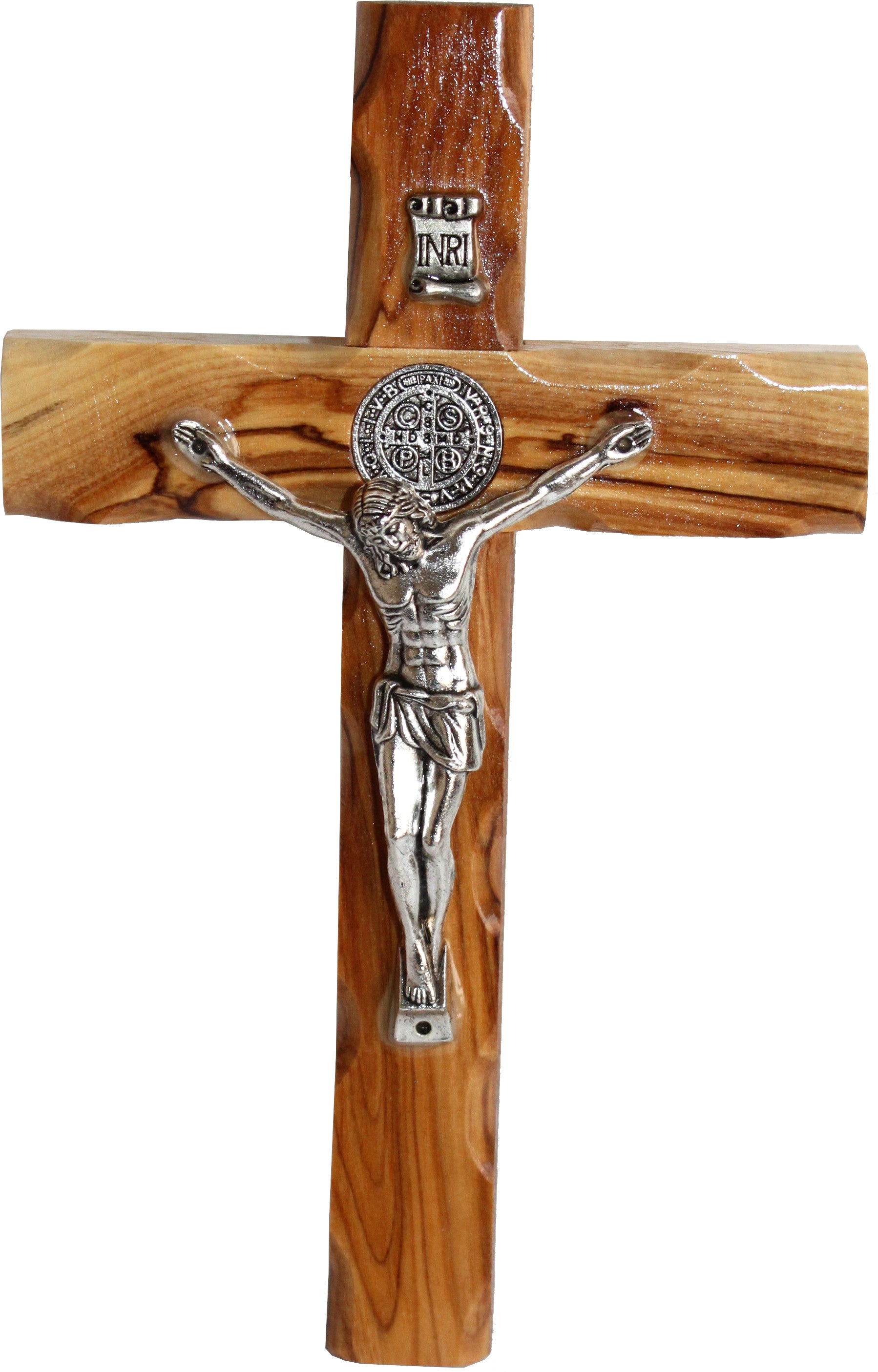  Holy Land Market Saint Benedict Wall Crucifix Handmade Silver Tone Corpus、mySite、elrpsem3k
