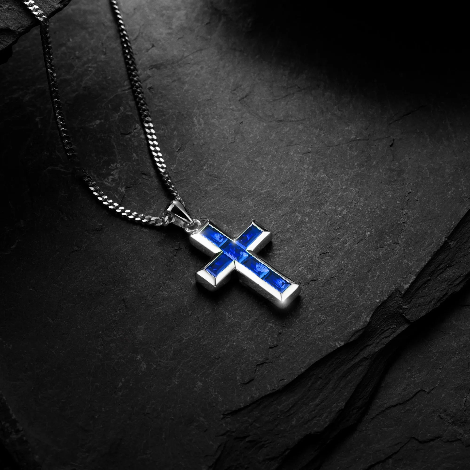  Gemstone Cross - Sapphire Set