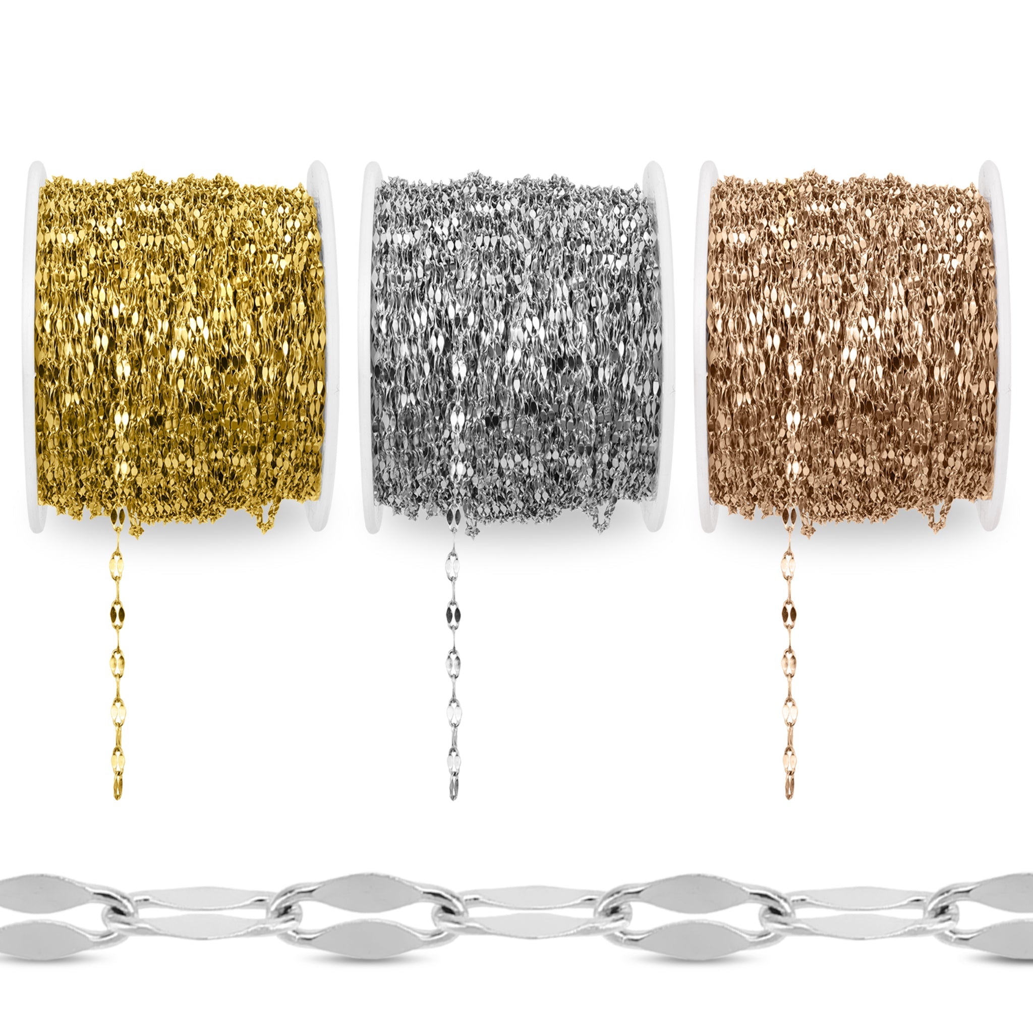 2mm 18K Gold PVD Stainless Steel Lip Permanent Jewelry Chain By The Foot / SPL1011、mySite、dreamappss