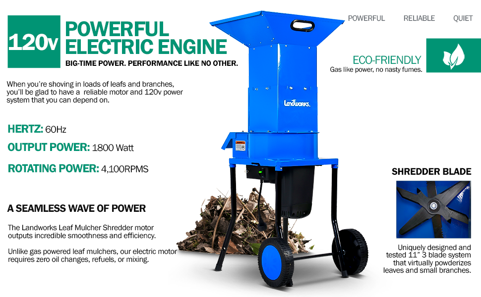 electric leaf shredder mulcher outdoor waste management garden lawn grass home improvement