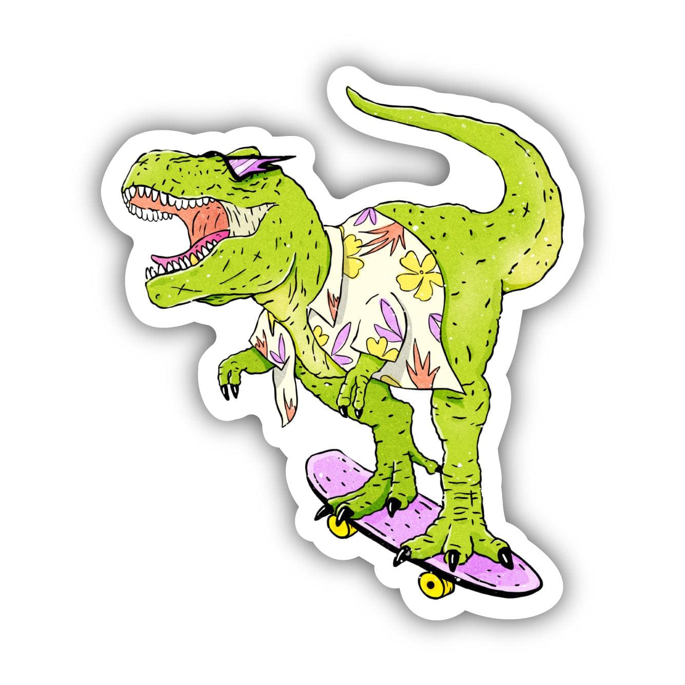  Rad Skateboard T-Rex Dinosaur Sticker、mySite、ghnorth
