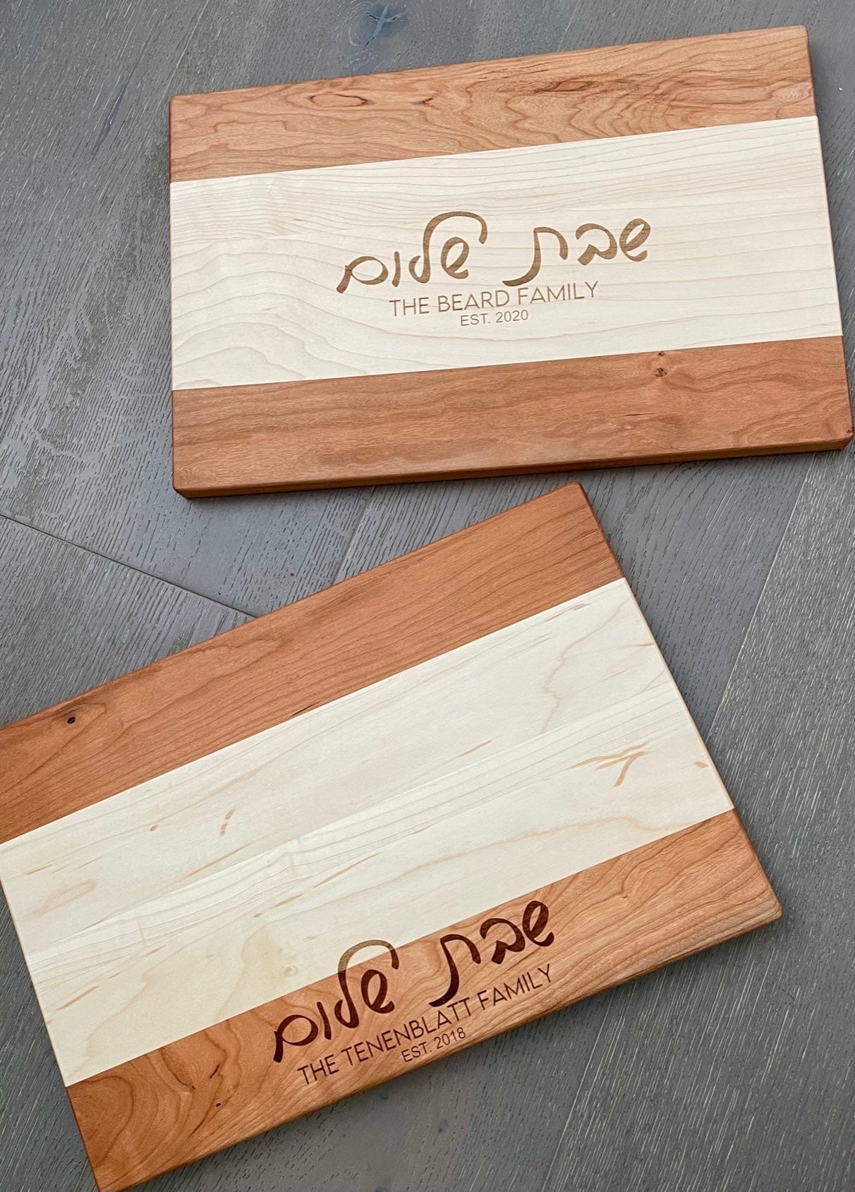 Personalized Shabbat Shalom Round Wood Challah Board - Mixed Wood or Maple、mySite、topwebapps