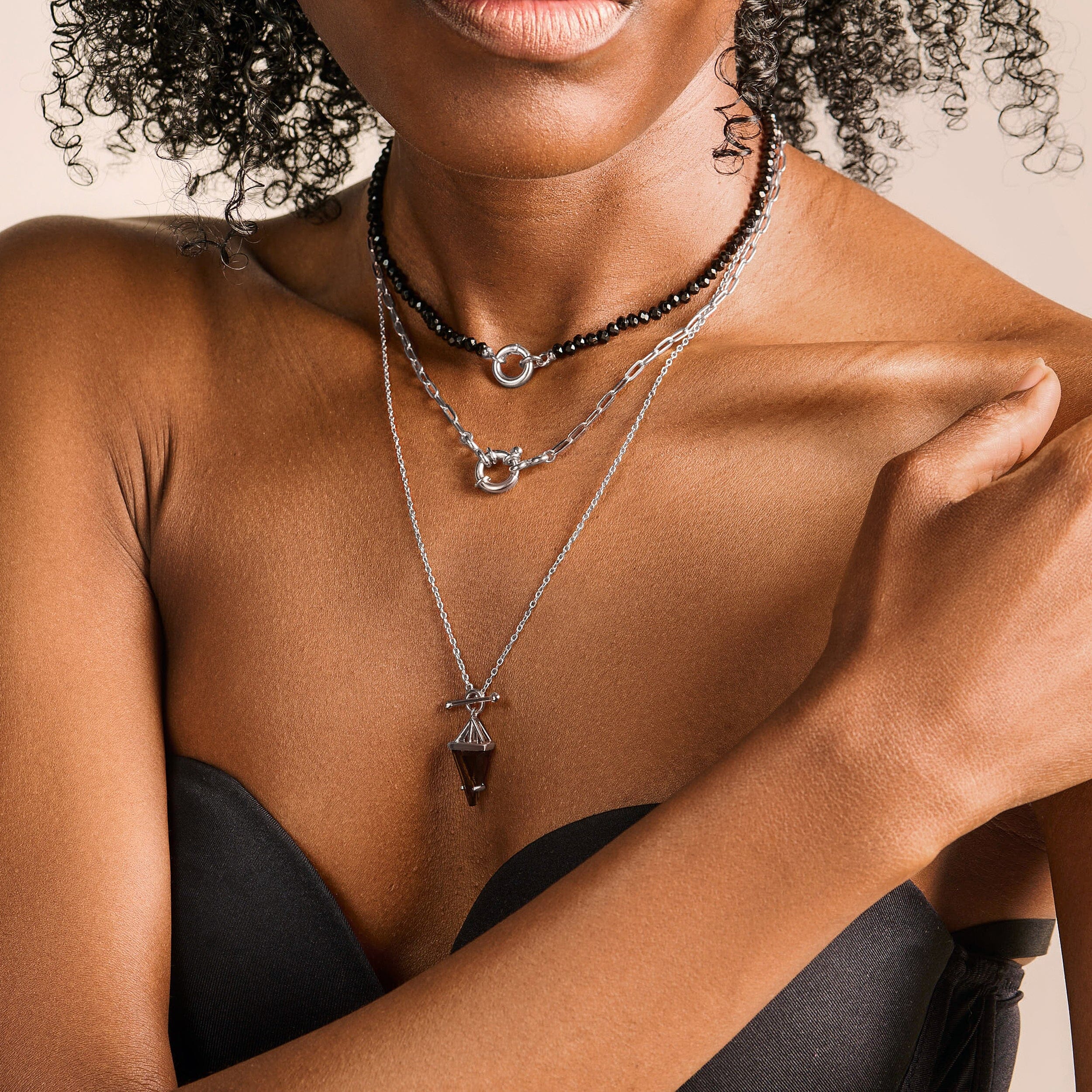 Black Obsidian Beads Necklace - Spirit Link Dotted、mySite、hinf8tx79