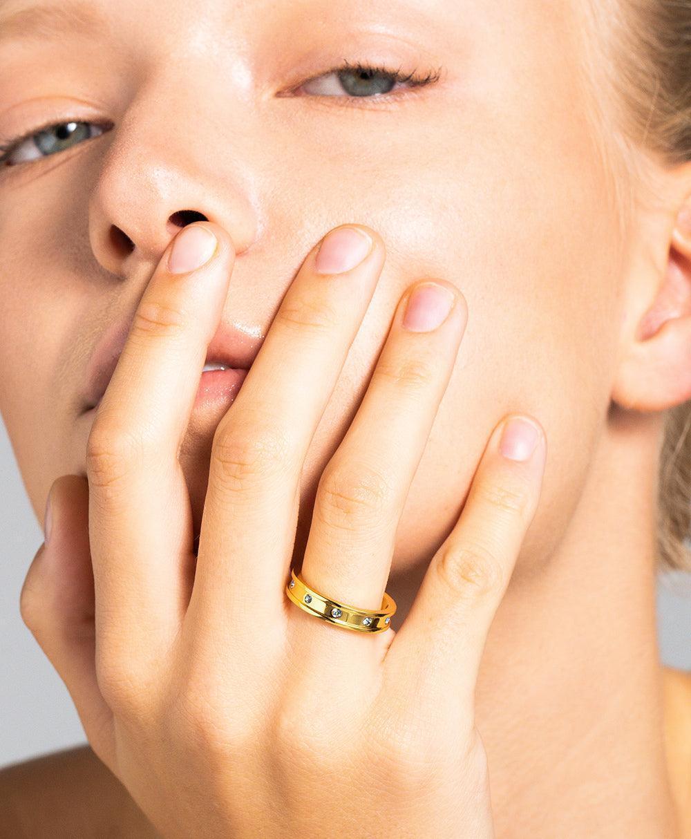 Eevi Ring Blue 18ct Gold Plated、mySite、botmansion