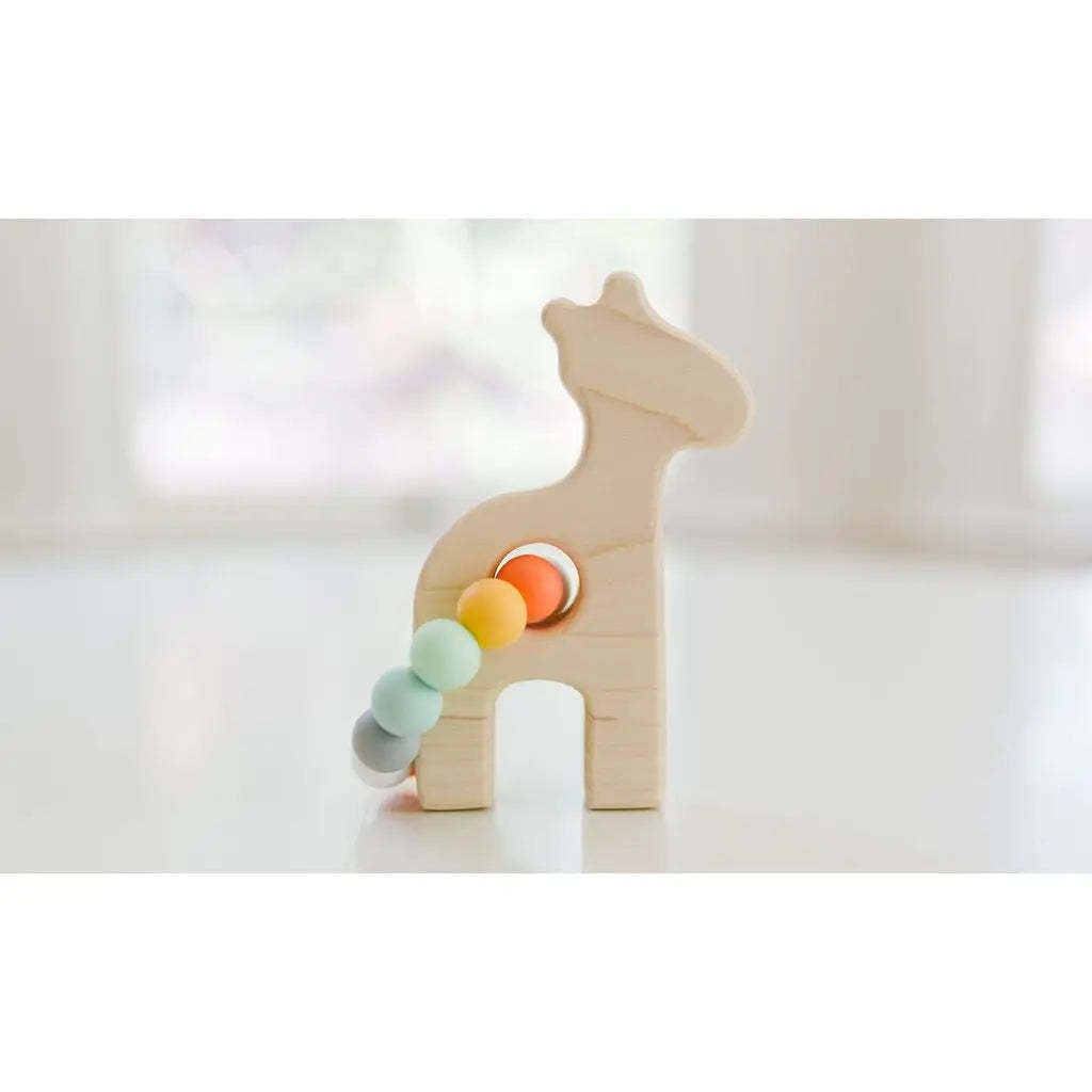 Giraffe Grasping Wooden Baby Toy with Teething Beads - Bannor、mySite、g9winljtr