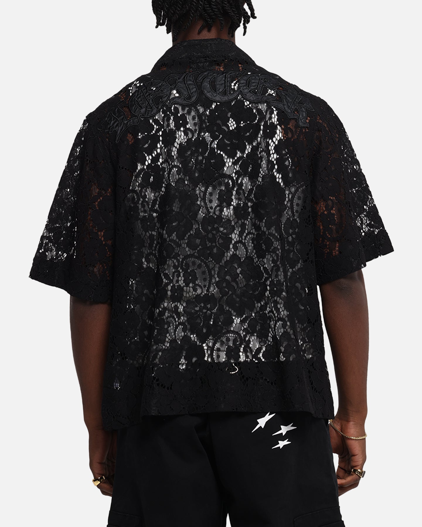 Loiter Lace Button Up Shirt Black、mySite、zt4zffjzw