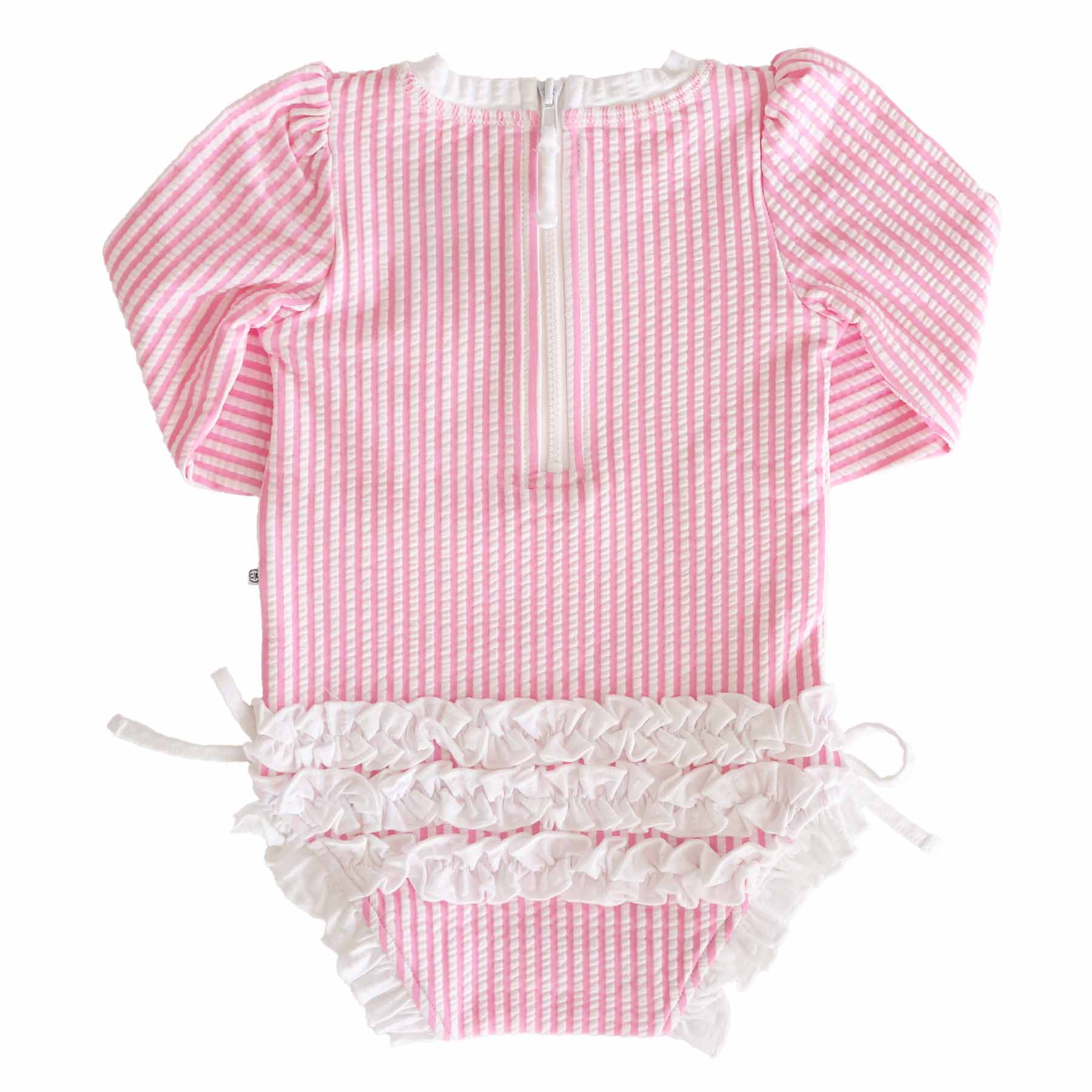  Long Sleeve Rash Guard With Ruffle Bottom | Seersucker Dusty Pink、mySite、layawaytickets