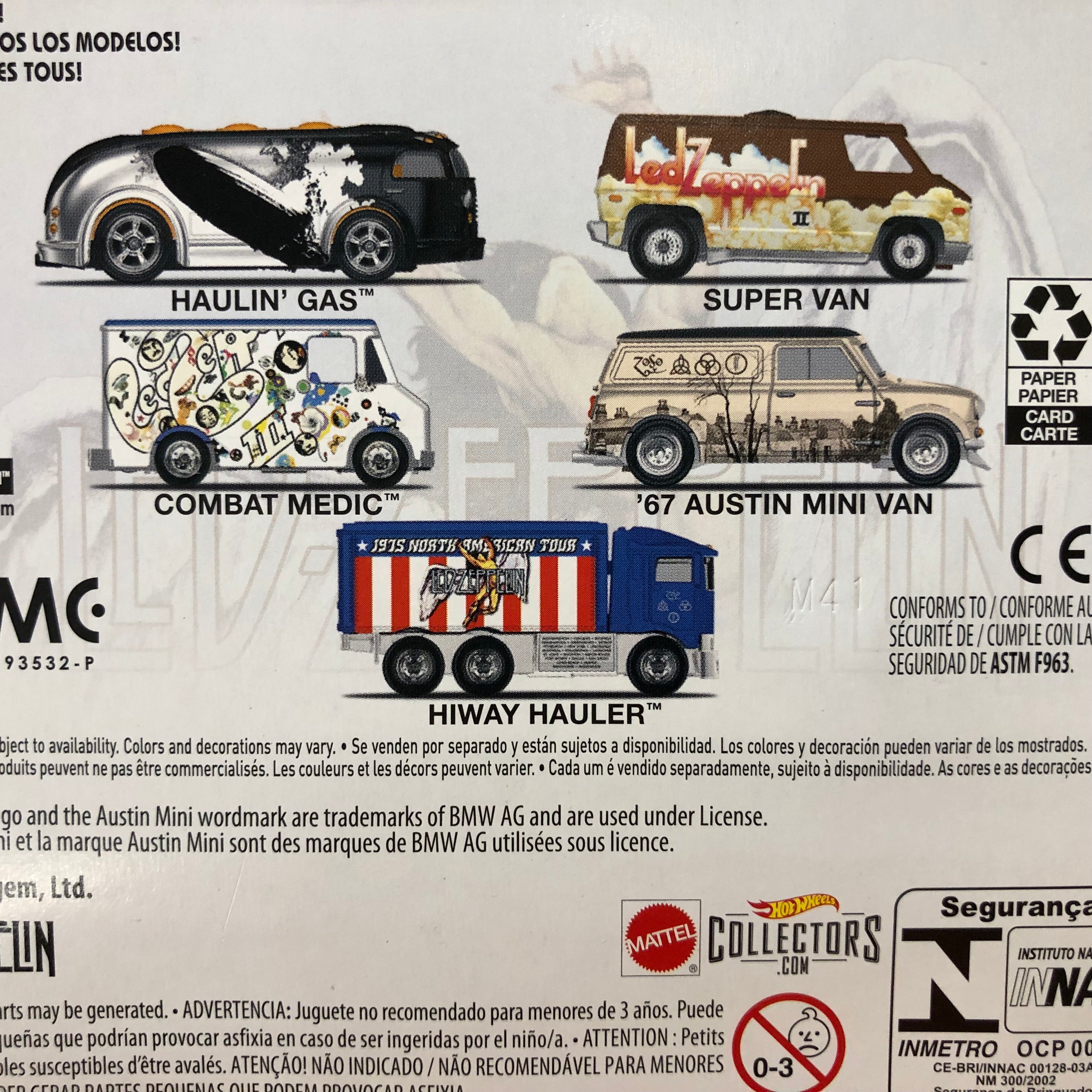 5 Car Set * 2019 Hot Wheels Led Zeppelin Pop Culture、mySite、hgirdovlk